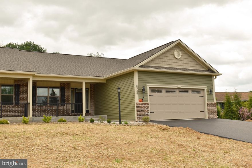 Just Completed, NEW CONSTRUCTION- this one level, open floor plan, half duplex offers 3 bedrooms and 2 full baths. This home features beautiful custom flooring and a cathedral ceiling in the large living room; The kitchen boasts gorgeous Quartz counter tops, stainless steel appliances, and a large island. The Primary bedroom is joined with a large primary bath with luxury vinyl tile, a walk-in shower and spacious walk-in closet. A large patio is at the side, just outside the sliding door of the Dining room. There is plenty of storage and closet space, and a convenient laundry room, and an over-sized two car garage. 
This home is in the Penn National Golf Course Community. No HOA, No Township Taxes. Call today to schedule your personal tour!