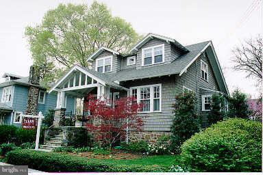FOR COMP PURPOSES. CHARMING WOOD SHINGLED FRONT PORCH W/SWING BUNGALOW W/STONE PILLARS AND FPL. LIVING RM W/FPL, SEP DR, OPEN KIT TO BFAST RM AND STEP DOWN HI CEILINGED FAM RM W/WALL OF GLASS TO TERRACE AND GARDEN AND DET GARAGE, MED RM OFF KIT, 1ST FLR OFFICE/BR WITH 1/2 BA, 3 BR/2 RENOVATED BA ON 2ND. WOOD FLRS, CHARMING INTERIOR, WALK OUT UNFINISHED LOWER LEVEL. STEPS TO METRO, SHOPS ETC