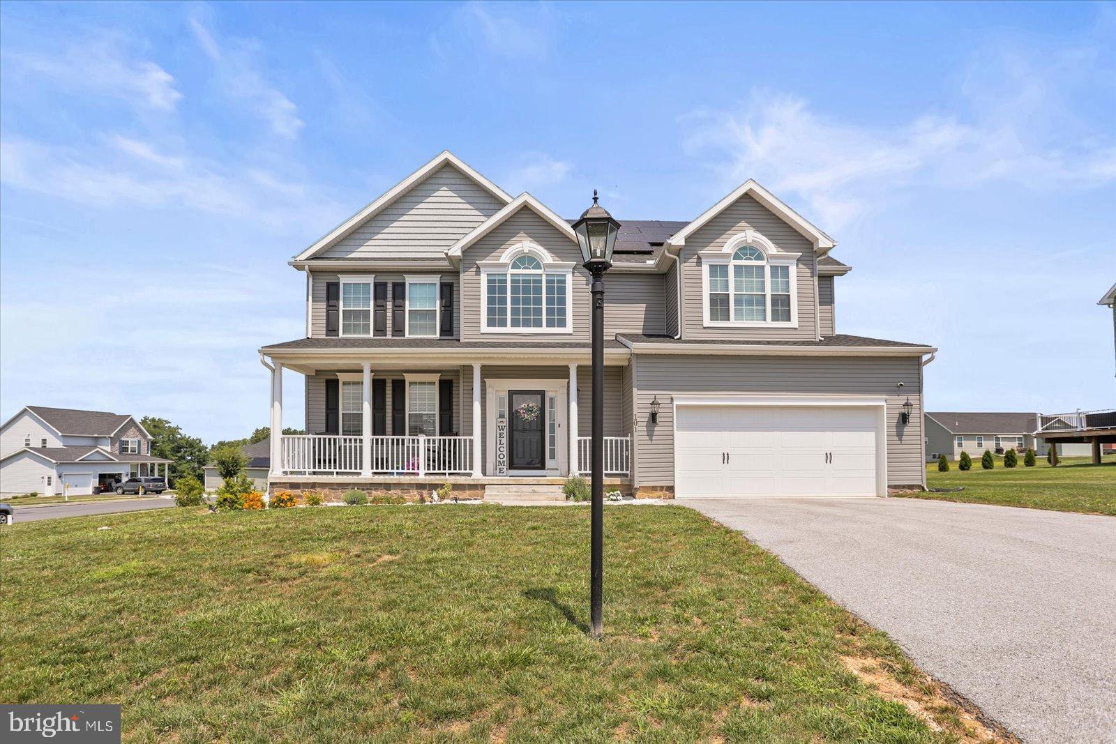 Nestled in the prestigious Stonewicke community, this exquisite Colonial-style residence, built in 2022, offers a harmonious blend of modern luxury and timeless elegance. Spanning 2,781 square feet, this home is designed for both comfort and sophistication, making it the perfect sanctuary for those who appreciate the finer things in life. The gourmet kitchen is a chef's dream, featuring upgraded countertops, a spacious island, and ENERGY STAR stainless steel appliances, including a built-in microwave and dishwasher. The pantry provides ample storage, ensuring that everything you need is at your fingertips. Recessed lighting throughout the home adds a warm glow, enhancing the inviting atmosphere. Retreat to the luxurious primary suite, where relaxation awaits. The en-suite bathroom boasts a soaking tub and a separate tub shower, offering a spa-like experience right at home. Three additional well-appointed bedrooms provide plenty of space for guests or a home office, while the upper-floor laundry adds convenience to your daily routine. The exterior of the property is equally impressive, set on a generous 0.36-acre corner lot with newly landscaped grounds. Enjoy outdoor living on the deck or porch, perfect for morning coffee or evening gatherings under the stars. Thoughtfully designed exterior lighting and flood lights enhance the home's curb appeal and security. The home is equipped with a full basement, offering endless possibilities for customization, whether you envision a home gym, entertainment area, or additional storage. This residence is not just a home; it's a lifestyle. With its prime location in Stonewicke, you'll enjoy the tranquility of suburban living while being just a short drive from vibrant shopping, dining, and recreational options. Experience the perfect blend of luxury, comfort, and convenience in this stunning property that truly feels like home.