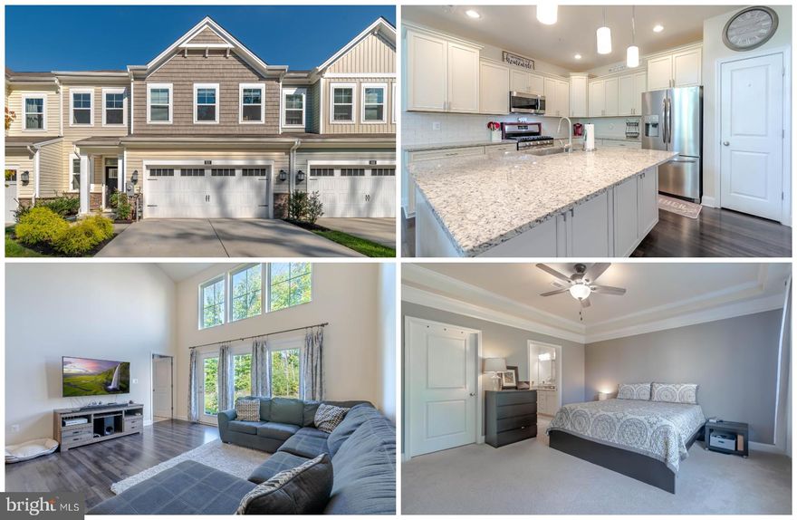 Very rare villa in cleverly thought out Holly Ridge Community.  This home is on a dead end road, and is situated across from a greenbelt, with mere steps to your mailbox and overflow parking (one of several) just across the street.  Around the corner you will find a playground, and within other sections of the community are a butterfly park, and a mini putting green/bird watching park.  Also sprinkled throughout the community are doggy waste stations with baggies.  The home itself is a gorgeous two level, 32' wide townhome with a 2-car garage.  The spacious 2-story foyer boasts wood floors and beautiful 2-tone banisters, as well as a coat/utility closet, laundry, and powder room.  Around the corner you will find a stunning, bright kitchen with a huge island, pendant lighting, granite counters, stainless steel appliances, 5-burner gas stove, large stainless sink, pantry, and a ton of storage.  The kitchen opens up onto a 2-story living room with beautiful, big windows, and lots of natural light!  Off of the living room is your main level owner's suite complete with tray ceiling, large walk-in closet, and a spacious ensuite bathroom with double shower, and dual vanity with granite counter.  As we head upstairs, you will find a spacious loft area that opens up onto the level below, with two storage closets, as well as the utility room with extra storage.  Up here, two generously-sized secondary bedrooms share a jack-and-jill bathroom, complete with a shower-tub combo, as well as a dual vanity with granite countertops.  Conveniently and centrally located, you are within 30 minutes of Fort Meade, Annapolis, Arundel Mills, and Baltimore, with lots of shopping, dining, and entertainment just minutes away off of Ritchie Hwy.