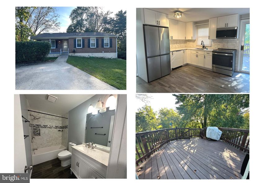 Lovely Rancher located on a 1/4 acre of land on a quiet cul-de-sac! Rancher features a traditional floor plan with big living room, separate dining room, large updated kitchen with quartz, tile backsplash, stainless steel appliances, plenty of cabinet space, and room for a table. Large primary bedroom on main level with beautiful updated primary bath. Two additional nice sized bedrooms on main level with another fully updated bathroom. Huge lower level with fourth bedroom and third updated full bathroom. Separate laundry area. You will love entertaining on your large back deck with beautiful views of trees. Sit on your front porch and enjoy the nice evenings. Two car driveway. Fresh paint,  laminate and hardwood floors throughout. A MUST SEE! Pets on case-by-case basis. Check out virtual tour above!