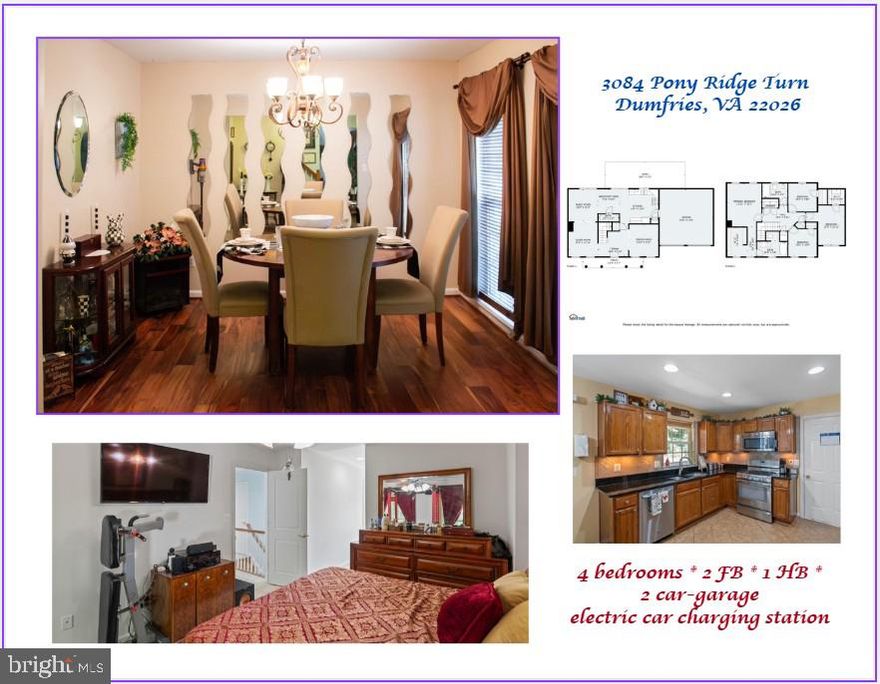 Located in the sought-after Southridge community, this beautifully maintained two-level single-family home offers the perfect blend of style, comfort, and modern convenience.

The main level showcases gleaming hardwood floors in the family room, living room, and dining room, complemented by tile flooring in the foyer and kitchen. The formal dining room has been freshly painted, creating an elegant space ideal for gatherings and celebrations. The kitchen is appointed with granite countertops, a tile backsplash, stainless steel appliances, and a bright breakfast area—perfect for casual dining or morning coffee.

Upstairs, you’ll find generously sized bedrooms and updated full bathrooms with new tile floors. A two-car garage with an electric car charger adds everyday practicality, while the HVAC system (2021) ensures year-round comfort.

Residents of Southridge enjoy fantastic amenities, including a clubhouse, basketball courts, a community pool, and running and walking trails—perfect for an active lifestyle. With recent updates enhancing its appeal and fresh opportunities for buyers, this home offers exceptional value. Conveniently located near I-95, major highways, Quantico Marine Corps Base, and Fort Belvoir, it combines comfort with unmatched accessibility.