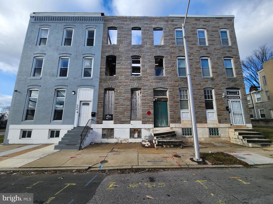 ONLINE AUCTION: Bidding begins 11/13/2026 @ 10:00 AM. Bidding ends 11/15/2026 @ 11:30 AM. List Price is Suggested Opening Bid. Deposit: $2,000. 

This three-story townhouse is located in the Harlem Park neighborhood of Baltimore City. Residents can enjoy the nearby attractions and facilities such as Grace Medical Center, Westside Shopping Center, and West Baltimore MARC Train Station. This property is vacant. The area has easy access to major traffic artery, North Fulton Avenue, connecting to other regions.