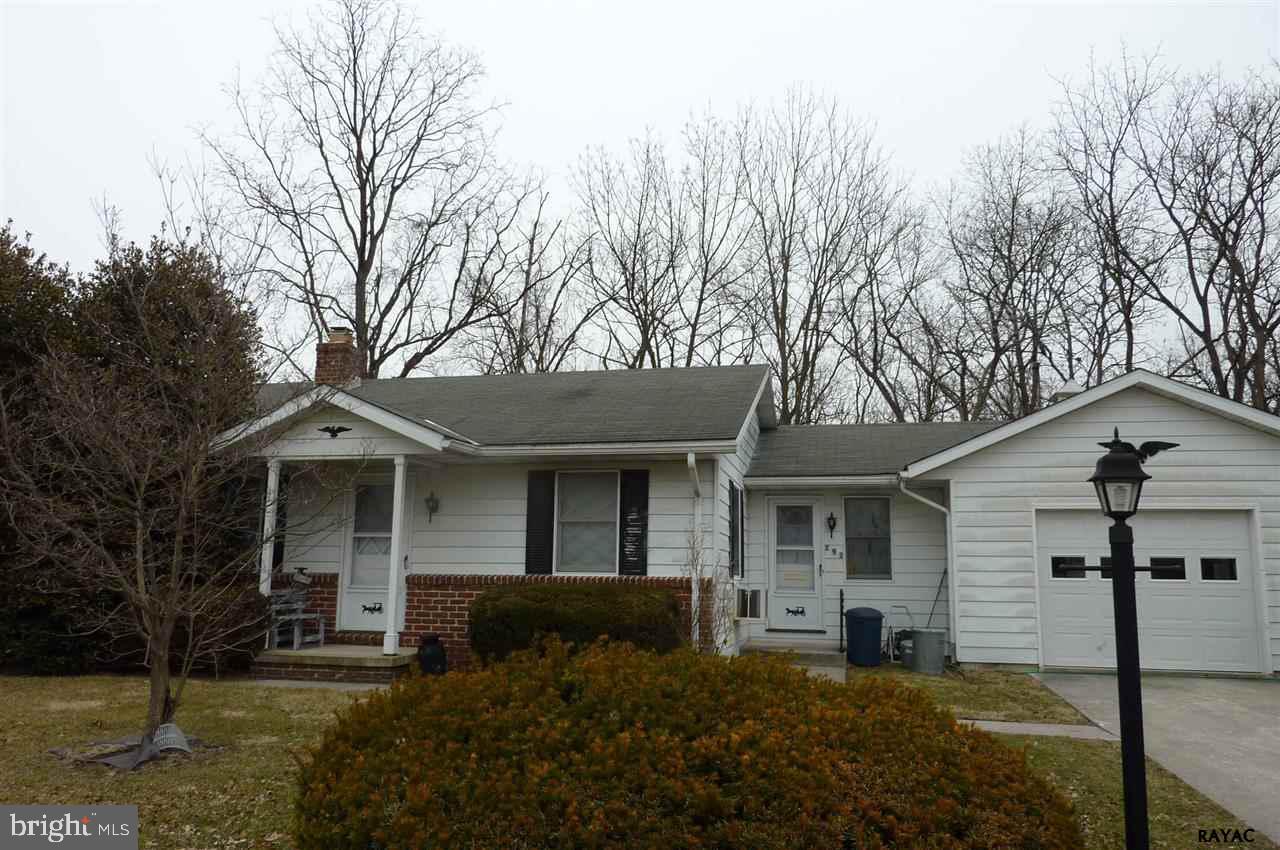 Rare find! Three bedroom rancher with garage in Gettysburg borough. Property includes fenced yard, deck and two sheds.