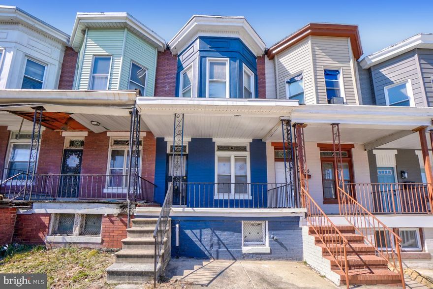 Located near Coppin State University and minutes from downtown Baltimore, the home has the potential to be a great investment opportunity. The property is sold as-is.203 (K) / Renovation loan /Hard money. No Reg FHA or Conventional.