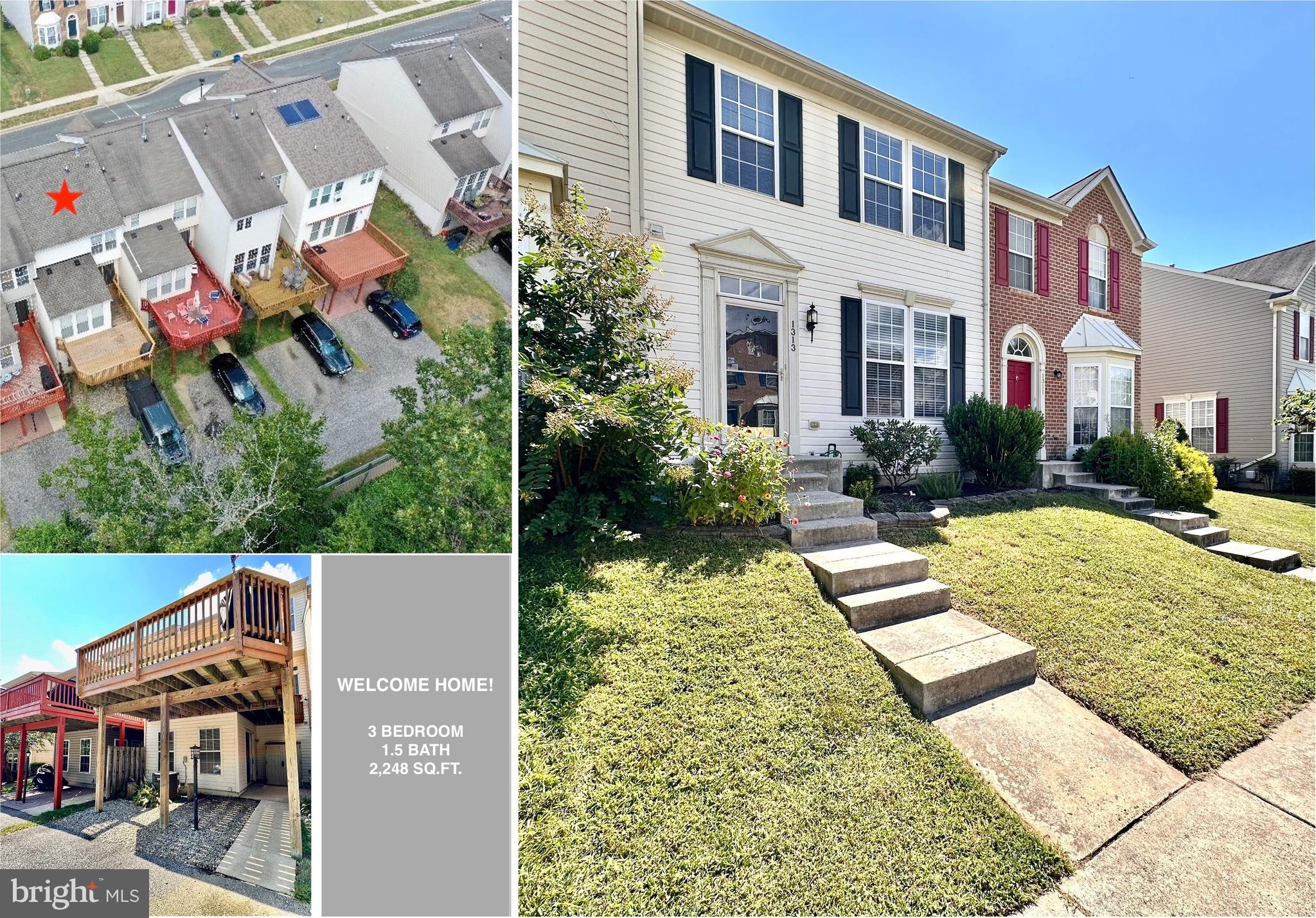 Welcome to 1313 Lewis Lane! A spacious 3 bdrm / 1.5 bath, 3-level townhome w/2-story bump out, offering 2,200+ sq.ft. of living space and versatile layout. Built in 2005, this home has had all major updates; new roof (08/25), HWH (10/24), HVAC (08/18), new carpet on the lower level and stairs (08/25), and new smoke detectors (08/25). The freshly painted lower level, accessible from the rear driveway/parking pad via a patio w/secure storage, features an expansive rec rm/sunrm combo. perfect for entertaining, creating a home office, game room, playroom, or home gym. Also on this level is a laundry/utility rm w/basin tub and washer/dryer hookup, plus a sep. storage rm/workshop w/built-in shelving and rough-in for a full bath. The main level offers a bright, open floor plan w/spacious liv. rm, powder rm, gourmet eat-in country kit. w/center island, 42" oak cabinets, pantry, all appliances and a great dining space w/sliders that open to an expansive wrap-around deck, perfect for gatherings or relaxing outdoors. The sunrm w/vaulted ceiling and wall of windows is ideal as a sitting rm, office, formal dining space, or family rm. Upstairs, the primary bdrm features a vaulted ceiling, walk-in closet and private access to the dual-entry full bath w/tub/shower combo and linen closet, along w/2 add’l generously sized bdrms. Parking includes a rear 2-car driveway/parking pad w/convenient overflow parking nearby. Close to schools, shopping and dining and just 5 minutes to Historic Downtown Havre de Grace w/waterfront views, First Fridays, festivals, live music, theaters, and unique shops. Perfectly located for commuters, with easy access to APG, I-95, US-40, Marc Train, and major routes, plus direct connections to Bel Air and Churchville via MD-22, MD-155, and US-40. WELCOME HOME!