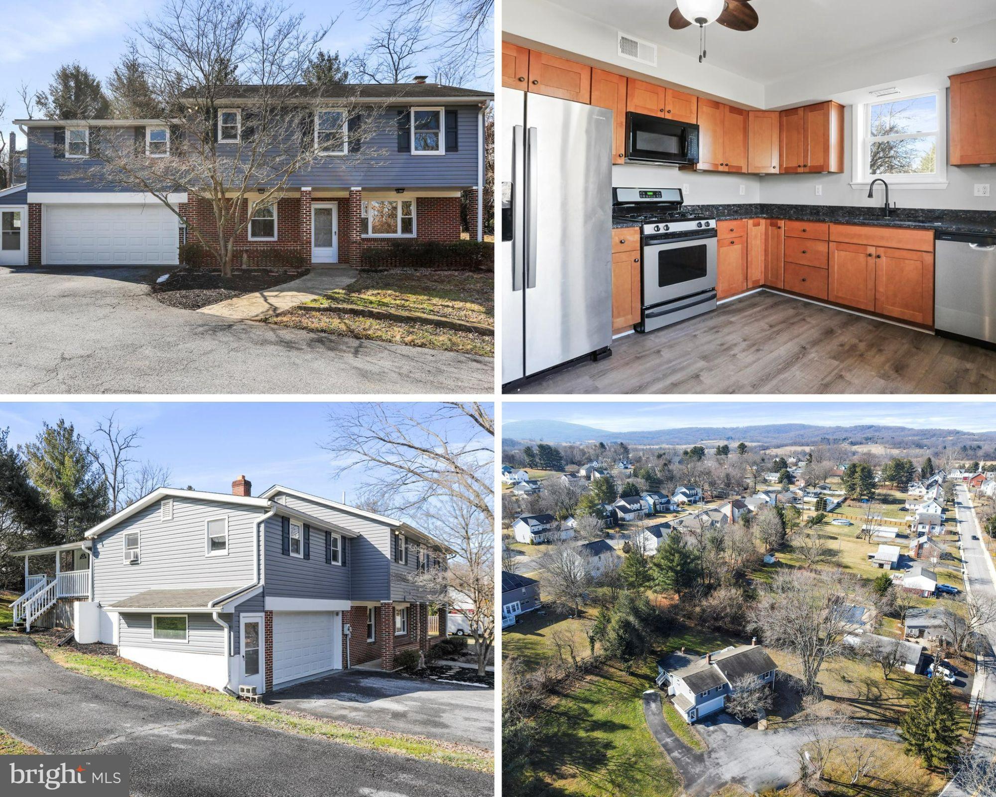 * in-law suite or au pair suite *1.13 acre lot *2-car garage *updated kitchen *fresh paint *new carpet
Exceptional opportunity for multi-generational living or future investment potential. This charming residence, built in 1980, boasts a generous 2,600 sq ft of finished living space on a spacious 1.13 acre lot. The inside floor plan currently presents as a main area and separate in-law suite or au pair suite, making this a rare opportunity to expand the functionality beyond traditional use. As you step inside the front door you are greeted with an interior showcasing a combination kitchen/dining area boosting beautiful cabinetry and granite countertops, a new dishwasher, gas stove/oven and refrigerator.. This area also features a cozy family room complete with a wood burning fireplace, two spacious bathrooms, laundry room, 3 large bedrooms and a home office space. The in-law suite or au pair suite is accessed by a separate entrance off of the side deck (or could be accessed through an interior door). This suite boasts a spacious kitchen & dining area as well as a living room, 2 bedrooms and an updated full bathroom with laundry hook up. The property is equipped with essential appliances and thoughtful upgrades throughout. Both areas have seen upgrades to lighting, paint, the addition of luxury vinyl plank and carpet, ceiling fans for climate control, and updated furnace in 2020. The home includes a spacious, attached 2-car garage featuring additional storage room, as well as a large driveway with ample parking. The extensive outdoor area allows for privacy and space, while still being minutes to downtown Myersville and main commuter routes to Baltimore/Washington DC and Northern Virginia. With plans for future expansion of the Doubs Park Trail and Nature Walk, this property will be poised for further access to town and amenities. Don’t miss a chance to acquire this well-maintained home in a desirable location. This is a rare opportunity to “think outside the box” and explore all the opportunities that are available with such a unique home.