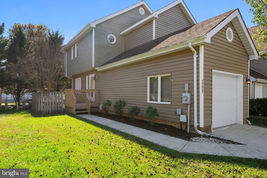 This 3 bedroom 2.5-bath townhome is located just 4 miles north of Pax/NAS, close to all local shopping and schools. This small community consists of only 28 townhomes and sits near the Greenview West single-family home community across from Greenview Knolls Elementary school. Main floor features include: 1/2 bath, eat-in kitchen w/extra cabinetry, w/ built-in desk and laundry chute, living room & dining area combination with wood burning fireplace with current gas logs, sliding door leads to a two-tier rear deck and privacy fenced backyard. The partially finished basement is perfect for a family room setting. A full partially finished basement has new vinyl plank flooring throughout, washer & dryer hook-ups and extra space for storage.  Basement can easily be finished into living areas such a family room, office/storage space, full bath and laundry room. The basement family room area has stair access to backyard. A large one car garage with shelving, small workbench, plenty of storage space, new insulated garage door and automatic opener w/remote. 2nd floor has two spare bedrooms and full hall bath. Extremely Large and (vaulted) attic space can be easily finished with stairs inserted into the 2nd floor hallway.  The master bedroom has vaulted ceilings, partial walk-in closet with lighting, laundry chute to basement and full master bath.