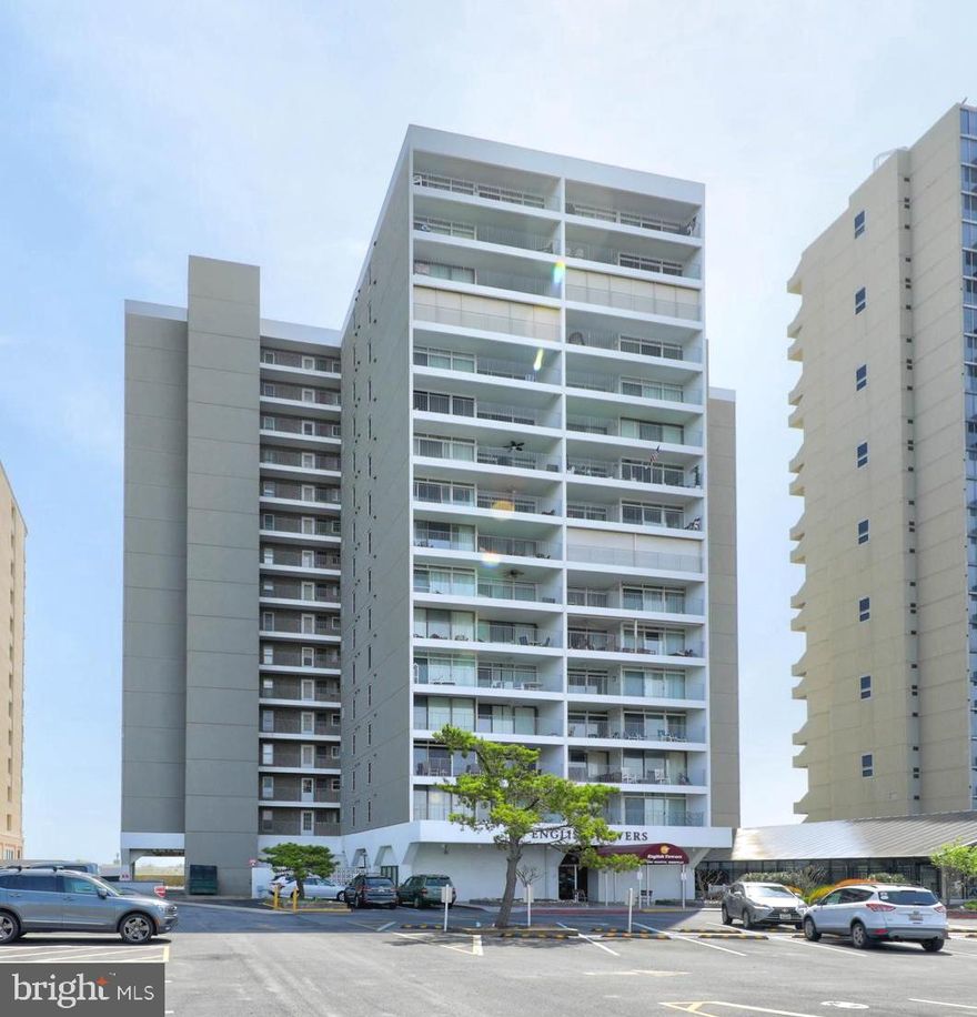 Don't miss this opportunity to own this fully furnished 3 bedroom, 2 bathroom condo in sought after English Towers.  Open concept that captures the beautiful bay views from the living /dining room and master bedroom both providing access to the large outdoor balcony.   Primary bedroom with balcony and attached updated bath.  Original owners and never rented!  English Towers offers a secure lobby/main entrance, easy beach access, indoor heated pool, exercise room, storage locker, two elevators, and on-site management.  Great and convenient location in north Ocean City - close proximity to Northside park, shopping, and restaurants.