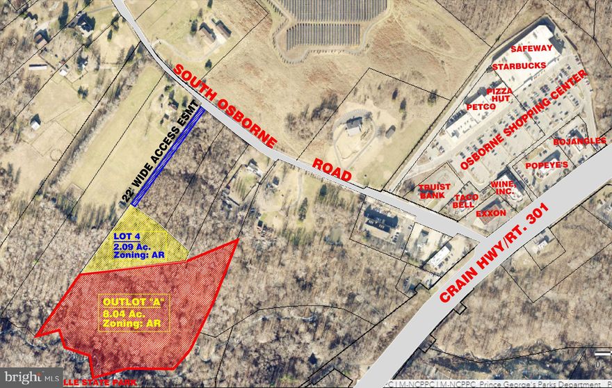 Introducing an incredible over 10-acres property (2 lots sold as one) with boundless opportunities for your dream lifestyle! Nestled in a serene location, this land offers 2 acres perfectly suited for your dream home. Imagine waking up to the tranquility of nature and building your sanctuary here.

But that's not all this property has to offer! An impressive 8 acres are dedicated to walking, hiking, and biking trails, allowing you to immerse yourself in the beauty of the surrounding landscape. Better yet, the property backs up to the breathtaking Rosaryville State Park, providing endless opportunities for exploration and outdoor adventures.

Convenience is at your doorstep, with public water and public sewer services available. Say goodbye to the hassle of private utilities and embrace the ease and accessibility of public services.

Don't miss out on this rare opportunity to own a piece of paradise. Embrace the potential of this remarkable property and let your imagination run wild!

Note: Two Lots sold as one the property addresses are 7503  South Osborne Road and 7505 South Osborne Road Upper Marlboro, MD