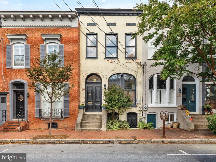 Welcome to 241 E Church Street — a beautifully restored residence that perfectly blends historic charm with modern sophistication. From the moment you arrive, the stately front entrance and glass-enclosed vestibule set the tone for the refined details that await inside. Step through the double doors into a formal sitting room featuring original shutters and an elegant gas fireplace. The spacious dining room, adorned with intricate moldings, provides the ideal setting for memorable gatherings. The charming kitchen opens to a light-filled rear addition that serves perfectly as a family room — a versatile space for relaxation or creativity. Upstairs, you’ll find three bedrooms and two full baths. The two guest bedrooms offer generous space and excellent closet storage, while the primary suite serves as a true retreat with skylights, a Juliet balcony, built-in storage, and a luxurious ensuite. Outside, experience a private oasis designed for serenity and outdoor enjoyment. The lower level offers additional storage space for convenience. Just a few blocks from downtown Frederick’s restaurants, shops, and cultural attractions, this home offers the perfect blend of privacy and walkable urban living. Welcome home!
