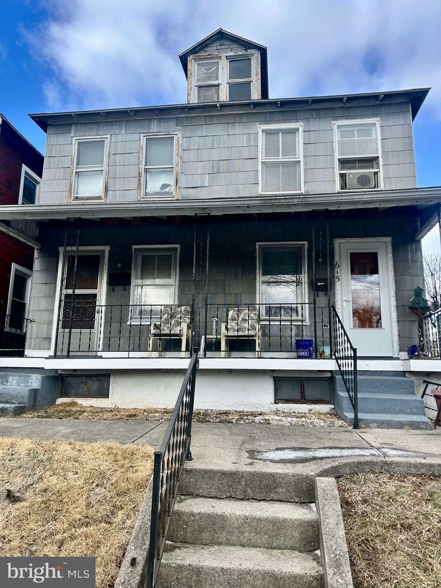Duplex in need of some love. Great location with tons of possibilities. Each side has two bedrooms with one walk through. Nice lot with potential for rear parking. The views of the river will keep you on your front porch for hours!