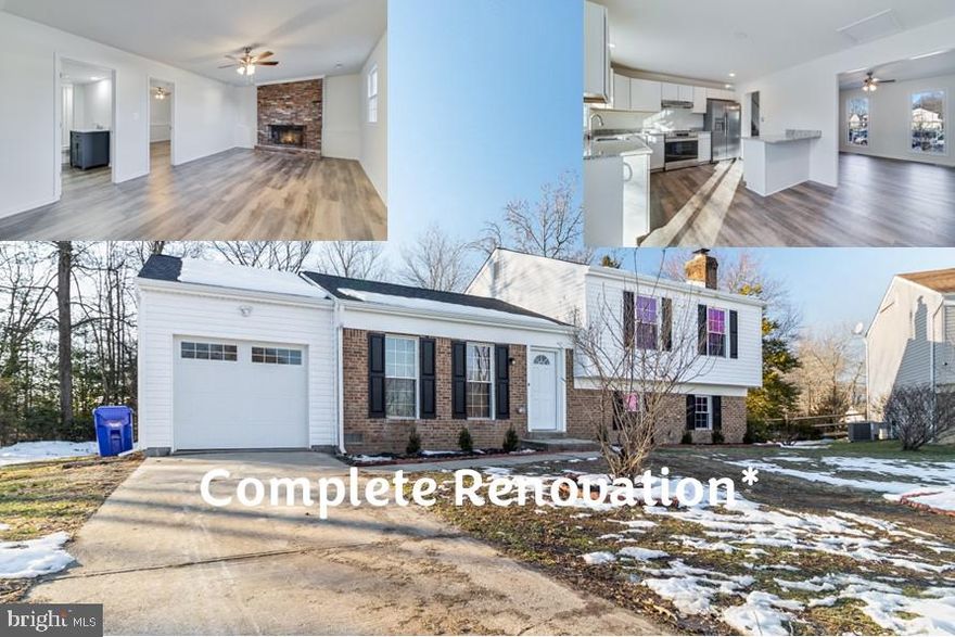 All New from top to bottom & a great culdesac location. Spacious split level with white cabinetry & granite, gorgeous LVP flooring, owner bedroom w/ dual access to full bath, lower level features a large family room, full bath, fire place (as is), storage & an additional room w/ private entrance that could serve as 4th bedroom.
MOVE IN READY! (Roof Cert docs) in view docs
Wakefield is an established community just off of St Charles Pkwy on the Leonardtown Road/Rt 5 South side, it offers easy access for commuters and just 2.2 miles to a public commuter lot and 5.8 Miles to Costco/Shopping area.  You can also walk to shopping, banking & library inside the community. This is great location!