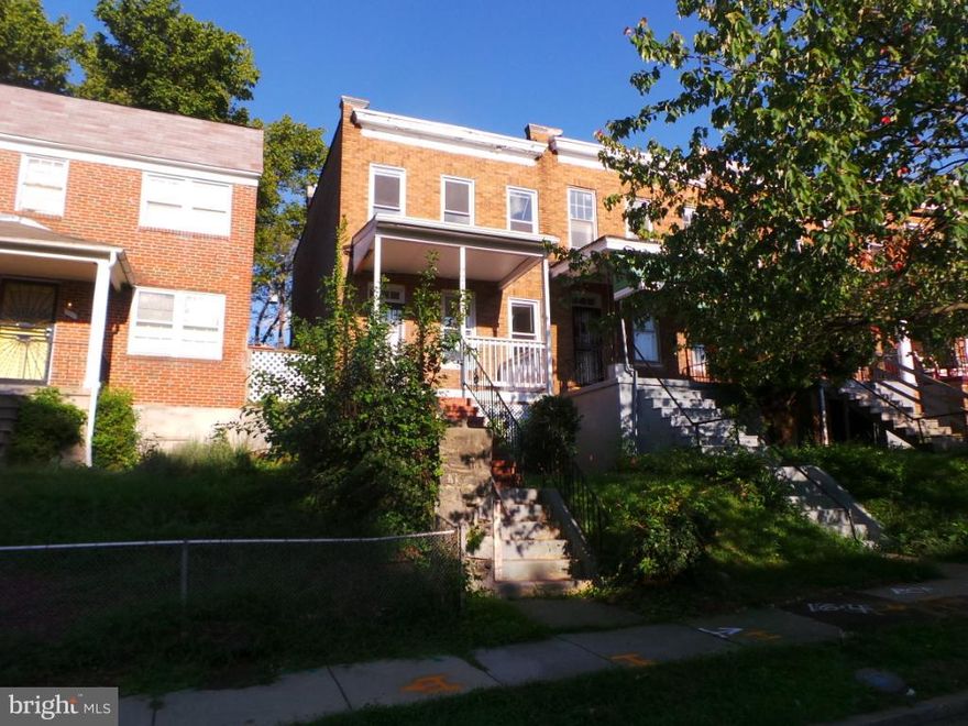 HUD Owned Home, case number 241-920348.  HUD Homes are sold "as is,"  FHA insurable with repair escrow, subject to appraisal.  Exciting chance to own this solid brick porchfront home!  Enjoy full basement, generous room sizes and rear yard.  Easy access to Downtown Baltimore, and walking distance to local parks, shopping and entertainment.