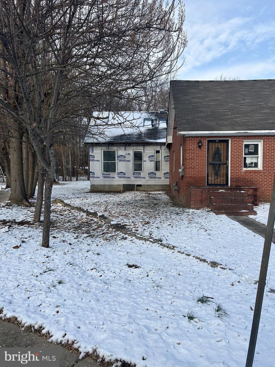 ***BACK ON THE MARKET - Buyer did not perform*** Attention INVESTORS and REHABBERS!!! Don’t miss this wonderful opportunity to complete the renovation work of this great single-family home that is conveniently located in Morningside.  All the hard work has been completed.  Existing plans for this home included 6 bedrooms, 3 full baths and 1 half bathroom.  The interior demolition, re-wiring, and running new plumbing lines has been mostly completed already.  Also, framing and drywalling of most of the home has been completed too. 

On the main level, framing completed for a one primary bedroom with a primary bathroom which designed to include a soaking tub, separate stand-up shower, and double vanity.  Two additional jack-and-jill bedrooms are framed that will share direct access as well as hallway access to an additional full bathroom.  An expansive open kitchen with closeted pantry and outside venting, a separate dining room, living room in the front and rear family room are all wired, plumbed and drywalled also.  Upstairs in the front area of the house, two additional bedrooms with either a half or full bath are also wired, plumbed and drywall framed out.  Upstairs in the rear of the home, a second primary bedroom and primary bathroom have also been wired, plumbed and drywall framed out. The two crawl spaces under the main house and extension were opened to be one contiguous space with multiple access points into the area. 

This home exists of the original main property, and the extension previous owners had added. The roof was replaced in the fall of 2025.The approximate interior square footage is 2,1974 per the building plans, The tax records do not reflect this number. The building plans and permits are available for review also.

This home sits on a spacious and mostly cleared corner lot.  Important - Buyers please obtain a survey to determine exact lot size. There is an oversized double detached carport in the side rear.  Please use the survey to verify this is also included in this lot.   

Located approximately less than a ¼ mile to Suitland Parkway, less than 5 minutes to Andrews Air Force Base and the 495 Beltway and other major routes to DC and MD, the location of this home is a commuters dream.  

The sellers will entertain all reasonable offers and are looking for a quick settlement.  Showings are to be scheduled during daylight hours only.