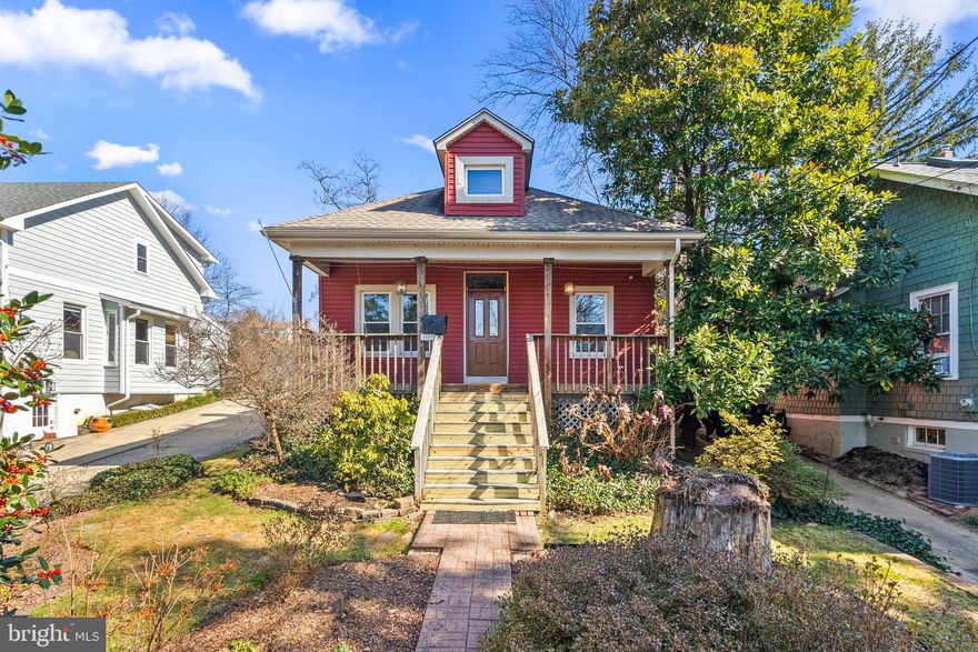 COMING SOON! Welcome to this charming bungalow in the highly desirable historic  neighborhood of Mount Rainier. Built in the early 1900's this home has been lovingly cared for by its owners for 36+ years! Situated on a quiet street you are greeted with a delightful front porch overlooking the neighborhood, a perfect spot to enjoy a cup of coffee and to relax. The gorgeous front door has a beautiful stained glass window design at the entrance.  The living room has ample windows that bring in the natural light. The unique ceiling fan adds a whimsical touch to the entrance of the home.  A beautiful faux stone wall was added to provide texture and beauty to the room.  The dining room has abundant  room to entertain with natural light and high ceilings.  The kitchen is spacious and has stainless steel appliances and ample storage. Just off the kitchen is a sunroom with a beautiful faux stone wall,  heated floors and great views of the alluring backyard. There are 2 bedrooms on the main level with gorgeous original doors. There is an inviting full bathroom that has been completely renovated. The custom shower boasts 6 shower heads and pretty tile throughout. Heated flooring in the bathroom provides warmth and comfort on cold chilly mornings!
The upstairs level has abundant space for a bedroom, office or play room and has plenty of storage space.
There is a half bath that has been recently updated to complete the space.
The walk out basement has ample storage space and the potential to be completely finished by the new owners. The basement has recently been water proofed and comes with a warranty.  The backyard is truly an inviting oasis with multiple areas to entertain. Family gatherings, bbq's or just reading a book, the backyard is the perfect area to relax.  There is an abundance of breathtaking perennial flowers surrounding the entire backyard, a true gardeners haven! An added bonus to this incredible backyard is a workshop/studio that has its own deck to sit back and enjoy the beautiful scenery. The private workshop/studio is perfect for any type of business.  It has built- in shelving, windows, a tile floor and lots of storage space. There is a loft area with 2 skylights bringing in plenty of natural light. Another added bonus to the property is that it has a long driveway that can accomodate up to 6 cars with an additional parking pad that can fit 2 more cars! This home is conveniently located to DC, College Park,  Hyattsville and Public transportation. Mount Rainier's quaint shops and restaurants such as Glut Food Co-Op, Pennyroyal Station, Dodah's Kitchen, Eras Wine Bar are all located within a short distance. This home is a true gem and comes with a home warranty!