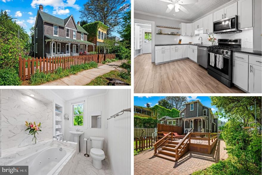 Tour This Beautifully Updated Victorian Gem in the Evergreen Community of the Roland Park Area!
Welcome to this charming, semi-detached Victorian home in the heart of the Evergreen community, lovingly maintained and thoughtfully updated over the past ten years. Curb appeal galore! Before you even step inside, you’ll notice the new roof and siding, picket fencing, brick paver paths, and lush gardens that include fig, apple, and peach trees—as well as blueberries, strawberries, and more. This outdoor oasis is perfect for gardeners and nature lovers alike! Inside, modern comfort meets historic charm. Enjoy year-round efficiency with a Small-Duct High-Velocity HVAC system (UnicoSystem) and a Navien NHB 150 boiler for hot water on demand. The home also features refinished oak flooring and new double-hung fiberglass windows throughout. The kitchen is a chef’s dream—featuring an LG ThinQ oven with air fryer, built-in microwave with extractor, a three-door French-door refrigerator with dual ice maker and water dispenser, plus glass-accent shelving and a fully remodeled pantry with a GE washer/dryer. Just beyond the kitchen is a brand-new full bath, and upstairs, the primary ensuite has a remodeled bathroom complete with a Whirlpool soaking tub with safety heater—perfect for unwinding after a long day. Head down to the basement to find revamped concrete flooring and a sump pump for peace of mind. NOT TO BE MISSED IS THE REPURPOSED GARAGE W CUSTOM TILE FLOORING, INSULATED THROUGHOUT, WITH A HEAT/AC WALL UNIT.  YOU WILL FALL IN LOVE WITH THIS TRANQUIL STUDIO/OFFICE/GYM, AND EVEN THE NEW, PULL-UP GARAGE DOOR  IS INSULATED. Overall this exceptional home combines timeless style with modern updates—truly move-in ready and waiting for its next chapter!