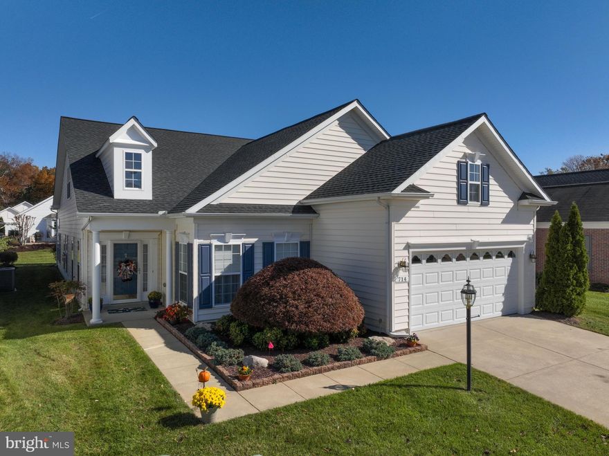 Fabulous Vivaldi model with a sunroom extension, loft, sky basement  and custom paver patio. Located in the heart of Symphony Village, this beautifully maintained and upgraded  home offers an open floor plan plus  privacy for visiting family and guests. Brazilian hardwood floors, free standing fireplace and vaulted ceiling  are a few of the features that make this home so special.  Inviting foyer as you enter the home, with living and dining areas straight ahead. Beyond are the family room, sun room and well-appointed kitchen. First floor  owner's suite has a bay window  (including custom treatments) and  two walk-in closets along with a bathroom that offers separate vanities, a spacious shower and a corner soaking  tub.. The kitchen cabinetry is rich cherry, and the counters are a light Corian. Also on the main floor are the guest bedroom with an adjacent bathroom, and a third bedroom or office at the front of the home. The gardens have been professionally landscaped and included is a gorgeous Japanese maple tree in the front planting bed.
The upper level  has a large living/family area overlooking the main level, a full bathroom and a light-filled bedroom. The roof was replaced in 2021.  Newer refrigerator,  range, water heater and upstairs HVAC unit. One year home warranty for buyer.
Symphony Village is an award-winning 55+ Active Adult community in Centreville on Maryland’s Eastern Shore. There is a superb Clubhouse with a Fitness Center, Indoor & Outdoor Pools, Tennis/Pickle-ball/Bocce Courts, Billiards/Cards/Game/Craft Rooms,  Pavilion & Grill. Path to nearby shopping center (and Dunkin Donuts, with Taco Bell coming soon).  The charming town of Centreville offers several restaurants, a library, historic courthouse, and the Wharf on the Corsica River where you can launch your boat or rent kayaks or canoes for a day of fishing, crabbing, or just enjoying the lovely scenery. Fantastic new YMCA in town!