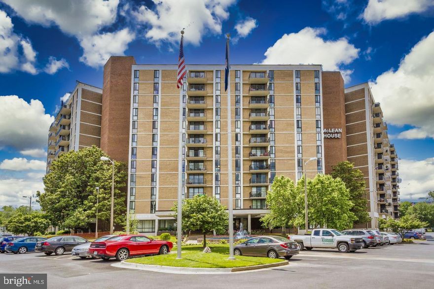 Price has now been reduced.  Kitchen and bathroom has been totally renovated. Large sunny apt: 811 sq. ft  1 bedroom, 1,5 bathroom.  Dining/living room combination. New kitchen with Stainless Steel appliances, new  cabinets and floor, renovated bathrooms. Large  balcony with a view to the street. New neutral-beige carpet, walls freshly painted with neutral colors throughout the entire apartment. Floor-to-ceiling windows with drapes. Washer/dryer inside the unit.  In addition, each floor has a large industrial size washer and dryer. All utilities included, except for cable, internet and telephone.   Enjoy pickle ball courts, basketball court, swimming pool, sauna, gym and barbeque grills,  Building lobby has been recently renovated. Receptionist at the lobby will  only let you into the building from 9 to 5 pm  daily. If you are unable to see the apartment outside of these  time periods, please call Agent, Martha Delia Hankin at 703 725 -6290. Building has an On-site Manager and a Maintenance staff. Building has 2 Beauty salons and cello music studio.  Plenty of parking  spaces on premises. McLean community center, library, and  a park are just a few blocks away. Convenient to shops, restaurants. Easy commute to DC. Easy access to Tysons Corner,  2 miles to Silver Line metro. Easy access to Hwys 495, 66, and 267 (which is the Dulles access road). Public bus stops in front of the apt building.  
Please refer to "Remarks-Agent Private" for directions to get the key of the unit.