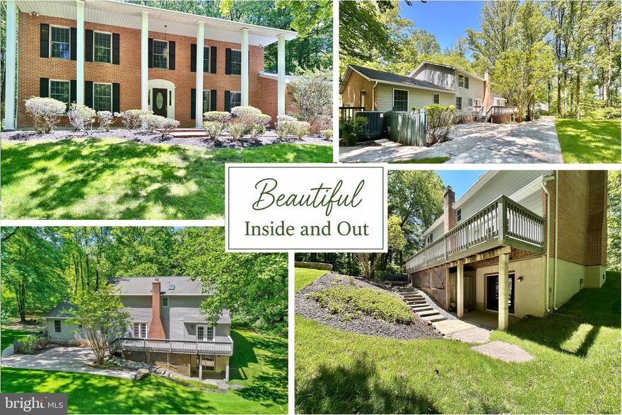 Welcome to this stately brick-front Colonial, beautifully sited on a private 1.64-acre lot backing to mature trees on a quiet no-thru street. A full-length covered front porch with classic columns creates a warm and inviting first impression while the serene setting offers peaceful views, abundant wildlife and a true sense of privacy. Lovingly maintained by its original owner since 1983, this spacious 4-bedroom, 2.5-bath home offers over 4,300 total square feet of living space across three finished levels. Inside you are welcomed by a generously sized foyer with hardwood flooring that continues through the living room, dining room and private office. The expansive living room features a brick wood-burning fireplace, plantation shutters, sconce lighting and crown molding, while the formal dining room is ideal for gatherings with plantation shutters, a statement chandelier, crown, chair and picture molding. A private office with built-ins and French doors to the deck offers a perfect work-from-home or flex space. The traditional floor plan includes an eat-in country kitchen with granite countertops, breakfast bar/peninsula, three pantries and great table space overlooking the backyard. The adjacent family room features a second wood-burning fireplace, new carpet, built-ins and French doors to the deck. A mudroom/laundry room with side entry and garage access adds convenience.
Upstairs are four generously sized bedrooms, including a spacious primary suite with dressing area, additional vanity, dual walk-in closets and private bath with soaking tub and separate shower. The secondary bedrooms offer new carpet, ample closet space and share a hall bath with skylight and dual vanity.
The fully finished walk-out lower level is sure to impress featuring a large recreation room with brand-new carpet, cedar wood walls and built-in bar. Additional space offers storage or future potential, including an area with existing shower and rough-in for a full bath. Outdoor features include a 34’ x 10’ deck, multi-tiered paver patio and landscaped grounds. The former in-ground pool has been professionally filled, creating additional usable yard space. A long driveway leads to an oversized side-load garage. ** Recent updates in 2026 include new carpet, fresh paint, new insulated garage door, new French doors, updated locks, new smoke detectors and landscaping improvements. Major updates include water treatment system (2023), hot water heater (2021), leaf guards (2015) and 50 year architectural roof and HVAC (2010) ** Conveniently located near top-rated schools, shopping, dining and commuter routes including I-83 and I-695, this home offers space, privacy and opportunity—ready for your personal touch. WELCOME HOME!