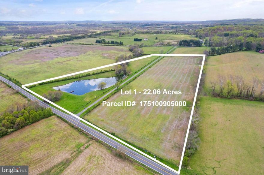 TWENTY-TWO BEAUTIFUL ACRES IN LEESBURG WITH PRIVATE DRIVEWAY, FISHING POND, AND ROOM FOR YOUR HORSES AND COWS! Discover a rare opportunity to own 22 acres of breathtaking pastoral land in the heart of Leesburg, VA. This stunning property is perfect for building your dream custom home or creating a peaceful farmette. Surrounded by rolling hills and serene views, the property also boasts its own private fishing pond, making it a true countryside retreat. With direct access from Route 15 North via a private driveway and an additional 30' ingress/egress easement along Chestnut Hill Lane, this land offers convenience and tranquility. The expansive lot features beautiful farm fields, a tree-lined border, and plenty of space for your horses, cows, or other livestock. Approved for a four-bedroom perc and zoned AR-1, the possibilities for your custom-built home are endless. Located in the heart of Loudoun County, you're just minutes from charming farms, renowned wineries, roadside farm stands, and premier shopping and dining. Embrace a peaceful, pastoral lifestyle without HOA restrictions (note: community covenants apply). The property is in land use; the seller is not responsible for any rollback taxes if taken out of land use. Seller prefers Community Title. All information is deemed reliable but should be verified by the purchaser. Don't miss out on this exceptional chance to create your private oasis!