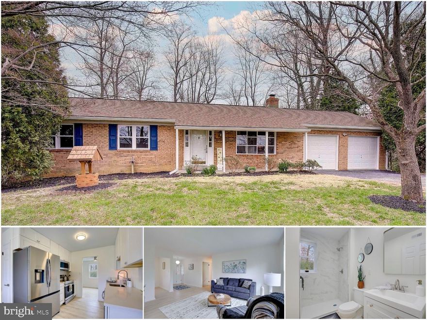 Welcome to this beautifully updated rambler-style home that offers plenty of space both upstairs and down with a fully finished basement. Great location in Northern Calvert, just minutes from all the restaurants, shopping, beaches and boardwalks of North and Chesapeake Beach with an easy commute to Washington D.C. or JBA. Boasting 4 bedrooms and 3 full bathrooms, this home is designed for comfort and convenience. As you step inside, you'll notice the upgrades throughout, including the luxury vinyl plank (LVP) flooring that adds a touch of simplicity and durability while flowing seamlessly throughout the home. The kitchen features a sleek quartz countertop and brand new stainless steel appliances, all backed by a 3-year service warranties, and 42 inch cabinets all with soft-close doors and drawers. The bathrooms have been updated with modern tile showers, and the bedrooms, including the primary bedroom with a walk-in closet and private bathroom suite, are generously sized and provide comfortable and private spaces for everyone. New lighting fixtures and recessed lighting all around. New windows throughout the home and new sliding glass door provide comfort, peace of mind and allow plenty of natural light. Open concept basement with a large family room, wood burning stove, recessed lighting throughout.  The basement is complete with a fourth bedroom, third full bathroom, and a secondary living area or sitting room, making it the perfect place for entertaining or relaxing. The fourth bedroom downstairs is spacious and private with it's own walk-in-closet and access to the aforementioned full bathroom. The property is tucked away on a flag lot surrounded by trees and offers a private backyard. An oversized attached 2-car garage provides plenty of parking and room for storage or a workshop area. Schedule a private tour today and experience the blend of space, upgrades, and privacy that this residence has to offer.