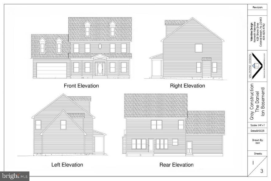 To Be Built – The Daniel by Gray Construction in Presidential Lakes
Welcome to The Daniel, a beautifully designed new-construction home by Gray Construction, soon to be built on a quiet cul-de-sac in the sought-after Presidential Lakes community. This 4-bedroom, 2.5-bath residence blends timeless curb appeal with modern comforts, offering over 2,000 sq ft of thoughtfully planned living space.
From the inviting covered front porch, step into a light-filled two-story foyer that opens to spacious living and family rooms—perfect for entertaining or relaxing at home. The open-concept kitchen will feature granite countertops, a center island, large pantry, and seamless flow to the dining area and back deck for indoor-outdoor living.
The main level also includes a convenient laundry room, guest powder room, and access to the attached 2-car garage. Upstairs, the primary suite is a private retreat, complete with a walk-in closet and luxury en suite bath. Three additional bedrooms share a full bath, while the large bonus room over the garage offers flexible space for a playroom, media lounge, or home office.
The full unfinished basement provides over 1,000 sq ft of future expansion potential, with walkout access to the backyard.
Presidential Lakes residents enjoy a quiet, wooded setting along with amenities including a lake with beach access, community pool, clubhouse, and playgrounds—all within an easy drive to Fredericksburg, Dahlgren, and Colonial Beach.
If you’re searching for a brand-new home with space, style, and a prime cul-de-sac location, The Daniel is ready to welcome you home. Early contract allows you to select some of the exterior and interior finishings, including siding color, flooring, counter tops, cabinets and paint color.