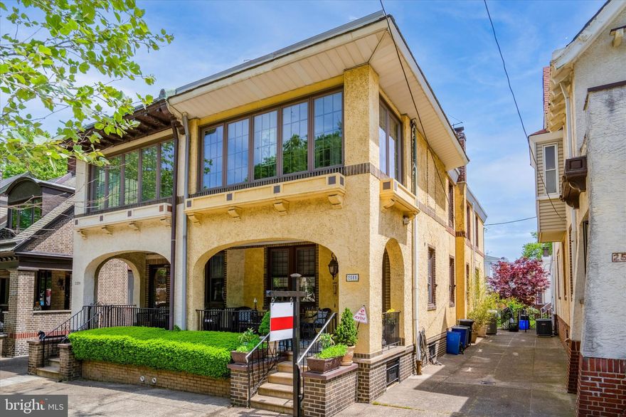 One of the very best locations in all of South Philadelphia overlooking Historic Girard Estate Park! Imagine being on your very own charming porch with daily Sunset views!  If you can imagine this with a Villa charm oasis twin home to call your own, this is for you.  Beautifully and tastefully done with modern upgrades while still maintaining historic charm! Spacious living room with plenty of light and features refinished hardwood flooring. Nice size dining room and modern kitchen with island and ample counter space. Luxurious primary suite with French doors leading to screened in porch with the most amazing view! ( Converted 4th bedroom can be converted back) Well thought out and loved home has many appealing features. Dual Zoned A/C with 1 unit on roof for natural flow whilst still offering preferred Radiator heat. Most Beautiful meticulously maintained mature gardened yard... From the amazing deck that you can spend many an evening enjoying to overlooking your very own fig tree, rose bushes and garden.  There is a full finished basement that was recently carpeted with separate Laundry room and ample storage. As well, an attic for additional storage. Note, Pictures will be updated as Dining Room and Kitchen have been painted. Property is in Historic Girard Estates.
*Owner is related to Selling Agent.