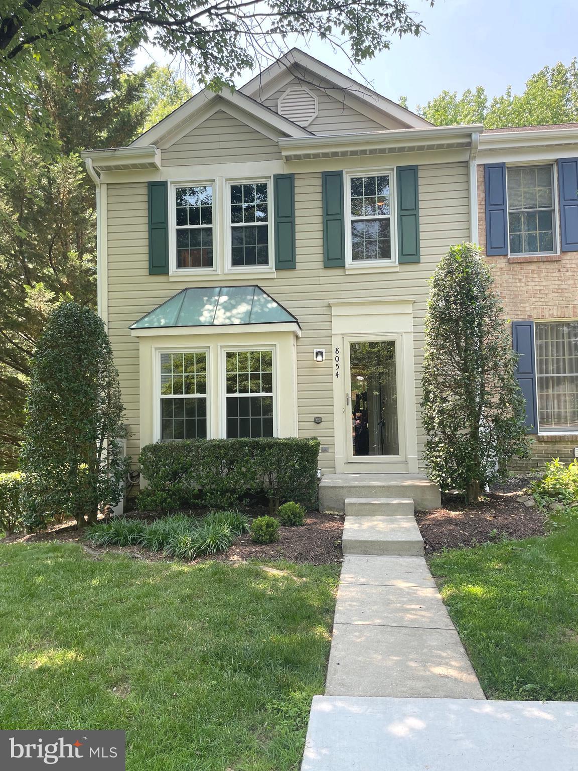 Welcome to 8054 Brightwood Ct!!! This spacious end unit 3 bed 3.5 bath townhome in the sought-after Brightfield neighborhood of Ellicott City wont last long! This beautifully updated home features an open floor plan, large eat-in kitchen, and living/dining area that opens to a private deck overlooking serene conservation space. Upstairs, enjoy a generous primary suite with a private bath and walk-in closet, plus two additional bedrooms and a full bath in the hallway. Both upstairs bathrooms have been recently re-glazed for a fresh, modern finish! The fully finished walkout basement includes a second living area that could be used as a 4th bedroom, full bathroom, in-unit washer/ dryer, and leads to a private patio, perfect for outdoor relaxation. Landlord maintains the lawn for your convenience! Located on a quiet cul-de-sac, this home is close to commuter routes, shopping, and dining. No pets or smoking allowed. Available for immediate occupancy—schedule your tour today!!!