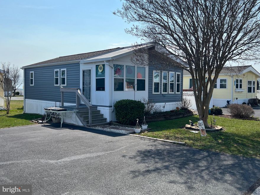 Well Kept Turn Key 2 Bedroom. Recent Updates include;  HVAC , Siding & Windows in 2025. LVP Flooring & Refrigerator with Icemaker.  Roof 8 years old. Spacious Kitchen & Dining Area. Washer Dryer. Enclosed Front Porch.  8 X 10 Shed.  Lowest Priced Double wide in Assateague Pointe!