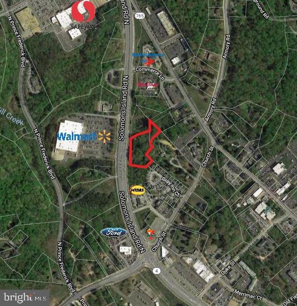 DRAMATIC PRICE REDUCTION!!!! RT 4 FRONTAGE IN THE. HEART OF PRINCE FREDERICK!!! Motivated Sellers have priced it CONSIDERABLY BELOW the very recently appraised value IN ORDER TO GET IT SOLD!!! At this low price, Sellers are interested in a quick settlement with minimal contingencies.
State highway frontage on the heavily traveled busy Route 4, right in the middle of Prince Frederick, across from Walmart and just north of Rt 231. Zoned Prince Frederick Town Center, so multiple uses possible. Retail, Restaurants/ Eating establishments, Office building, Indoor commercial amusements. Please verify your proposed use with the County. Sale now includes 145 Solomons Island Rd consisting of 1.94 acres and 25 Heritage Blvd consisting of 0.43 acres. Map 24 Parcels 723 and166. Total of 2.37acres
Adjoining parcel to the south also available for sale. (different owner)Drawings in documents are previous concept drawings for this parcel to give you an idea of possibilities.