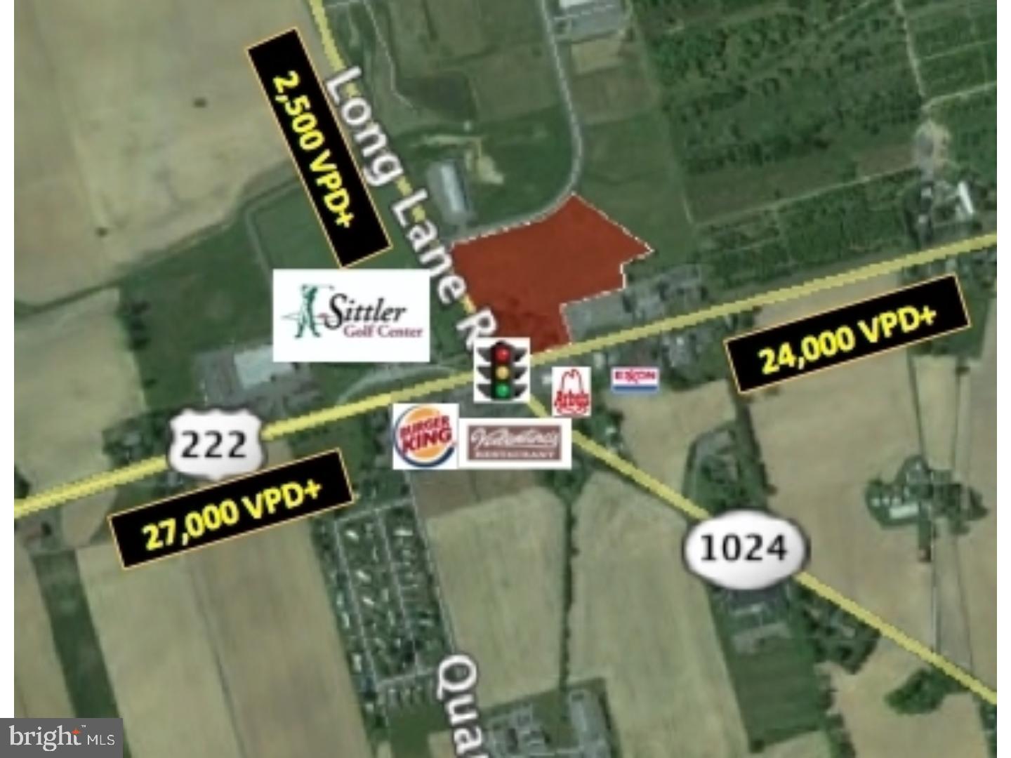 Highly trafficked corner on major Highway. Conditional use approved for 5500 SF Convenience Store with 16 Gas pumps, 2 Diesel pumps and 2 Alternative fuel pumps. Average daily traffic count is 30K. Preliminary approved plans available. Owner is a PA Real Estate Agent