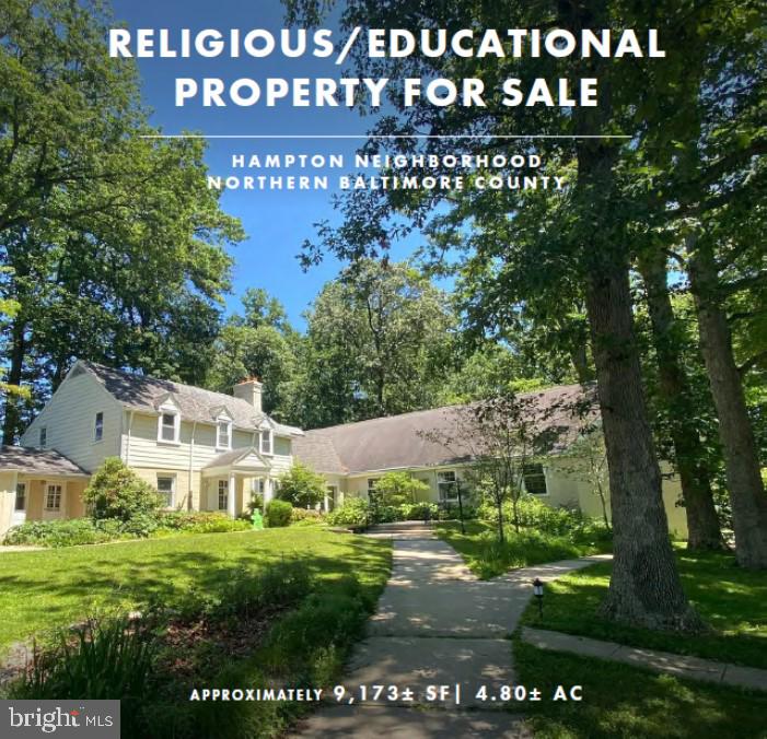 Being Sold "As-Is", "Where Is", with buyer needing to verify all information.
The property contains one religious/educational building measuring approximately 9,173+ SF which is tucked away on 4.80+ forested acres.