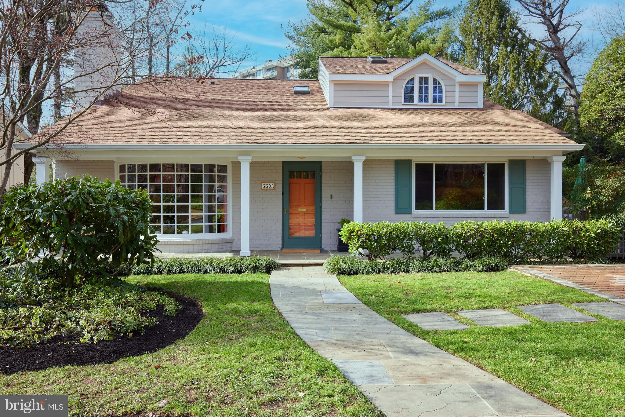 Welcome to this exceptional mid-century residence in one of Chevy Chase’s most sought- after neighborhoods, the Town of Somerset. This beautifully modernized home boasts spacious light-filled rooms, soaring ceilings, striking angles, comfortable living areas and an outstanding lower level that has previously been rented as an accessory apartment (ADU). Lush landscaping, a stone pathway, and a delightful covered front porch create a warm and inviting entrance. The welcoming living room is a showstopper with its dazzling architectural details, cathedral ceilings, expansive bay window, fireplace and unique accent wall with a decorative niche. The gracious dining room flows seamlessly off the living room and opens to a charming side deck and a gourmet kitchen with handsome cabinetry, granite countertops, and a center island. Upstairs, there are three generously sized bedrooms and two renovated baths, including a primary suite with private bath and a wall of closets. A convenient laundry closet completes this level. There is a sunlit fourth bedroom or artist’s studio with dramatic cathedral ceilings with geometric shapes, a skylight, and abundant storage on the third floor. The remarkable walk-out lower level, with its own outside entrance, can function as a separate apartment, nanny or in-law suite, or additional living space. There is a bright living room, dining area, sleek kitchen with silestone counters, a stunning bath, a stackable laundry and bedroom. The splendid private yard offers multiple outdoor spaces, including a rear stone patio, a side deck, and a brick paver driveway and provides the perfect setting for entertaining, relaxation, or play.
The home’s superb location is close to all the amenities the Town of Somerset has to offer – a community swimming pool and the Dolphins swim team, tennis courts, a batting cage and basketball hoops. Somerset Elementary School is nearby. The Fourth of July picnic and parade, parties and dinners at the pool, and trick-or-treating on Halloween are popular Town traditions. Within walking distance are the shops and restaurants of Friendship Heights and Bethesda, METRO, Norwood Park, and the biking and jogging trails of the Capital Crescent Trail.