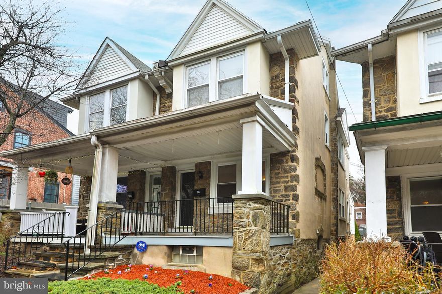 NEED SPACE?? If it's size and character you're looking for, then this huge Roxborough twin loaded with charm is a must see! Measuring larger than your average twin at 1760 square feet, this 3 story, 4 bedroom, 2 full bath porch front beauty boasts some really cool features such as the well preserved original hardwood floors and high ceilings throughout. The main floor features a wide open floor plan that features a formal living room, formal dining room, an enormous modern eat-in kitchen with an island, recessed lighting, and tons of cabinet and counter space, a laundry  room, and a full bathroom. The 2nd level features 3 spacious bedrooms and a full bath. The 3rd floor features a generous 4th bedroom . Plenty of outdoor space with your front porch, back deck with trex flooring, and back yard. Other features include a full basement for storage and ample closet space throughout. Convenient Location! Walking distance to all forms of public transportation, as well as the shopping and dining of Ridge Avenue & Main Street Manayunk. A fantastic purchase for the size, condition, and location!!