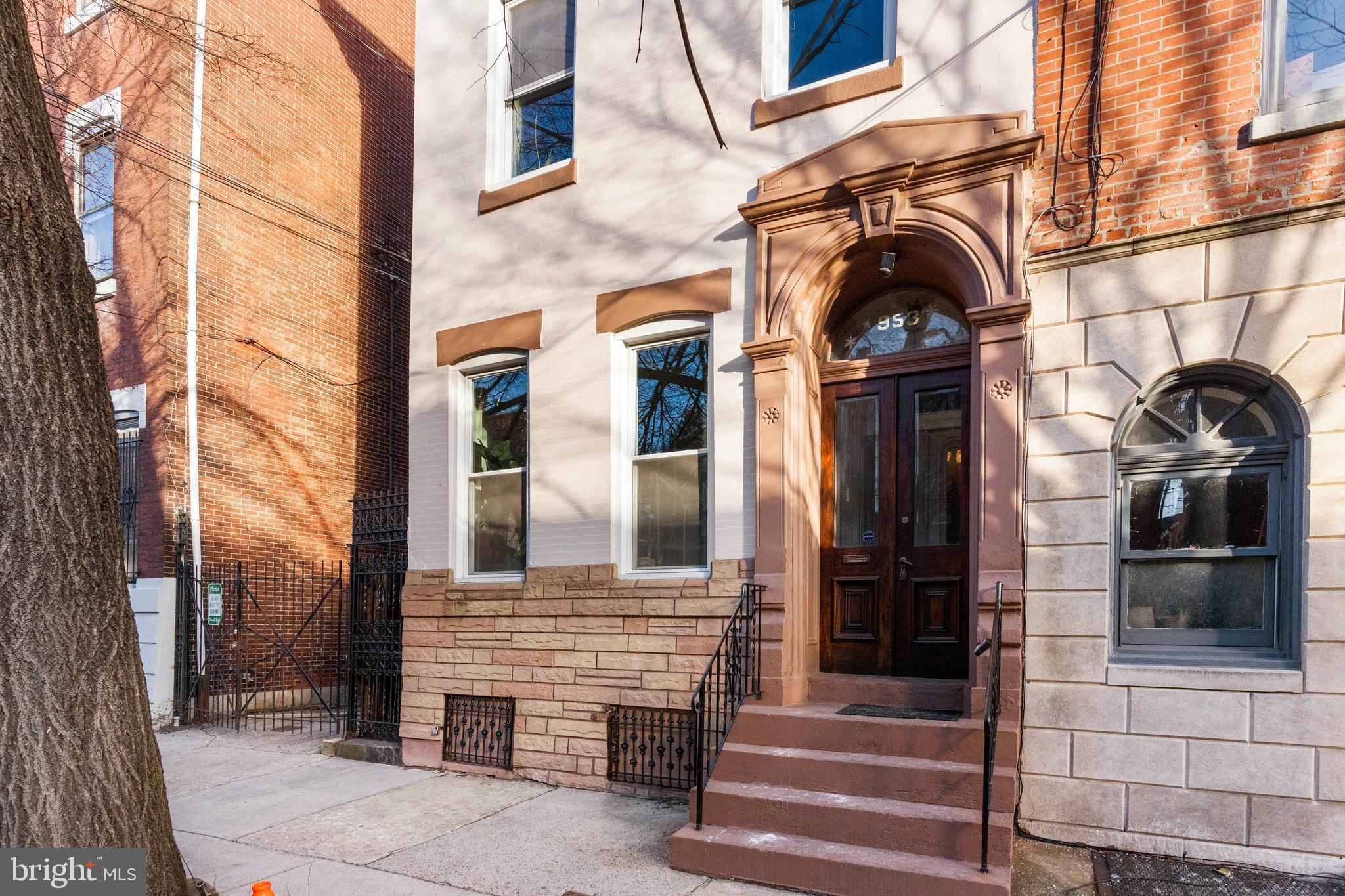 Multi family end of row on an oversized lot (20' x 139') in Northern Liberties with many original Victorian architectural details. The property is legally zoned for 4 units. Owner used the 3rd floor rear as an art studio. It is currently rented as a one bedroom. Newly pointed and painted front facade has original wrought iron gate to side alley and basement grates. Enter the Foyer with tile floor, marble wainscoting, original embossed wall covering, and decorative glass in the foyer door. The elegant main stair has a oak top rail and balusters. 1st floor front & 2nd floor front, connected by an interior spiral stair, is a one bedroom, one bath unit. 1st floor is an open Living/Kitchen floor plan with high ceilings, crown molding, a ceiling fan, ornamental marble fireplace with large ornate mirror, parquet wood floors, and side access to outside . 2nd level is a Bedroom with wood floors, ornate built in mirrored mahogany armoire and ceiling fan. Bath with original stained glass window and ceramic tile floors, clawfoot tub and a pedestal sink. 1st floor rear is a super large one bedroom with two living room/dens, one with ornamental marble fireplace, leaded glass double doors, ceiling fans, separate dining area, and access to the 50' rear yard with a wooden Japanese style back wall. 2nd floor rear is a one bedroom. Bath with pedestal sink and tile wainscotting. The unit has an open living/dining/kitchen floor plan with oak floors, ceiling fan, bay window and access to a rear deck. 3rd floor front is a one bedroom with ceiling fan, wood floors and tile bathroom with clawfoot tub, separate shower, and original stained glass window. 3rd floor rear is a one bedroom with access to a rear deck. The basement is dry with high ceilings and has a new steam boiler, 2024, utility meters, AC window units, shared washer/dryer and plenty of storage space. The property has many restored details: stained glass, moldings, panel doors and hardware throughout. Tenants pay electric, Owner pays heat, gas, and water.