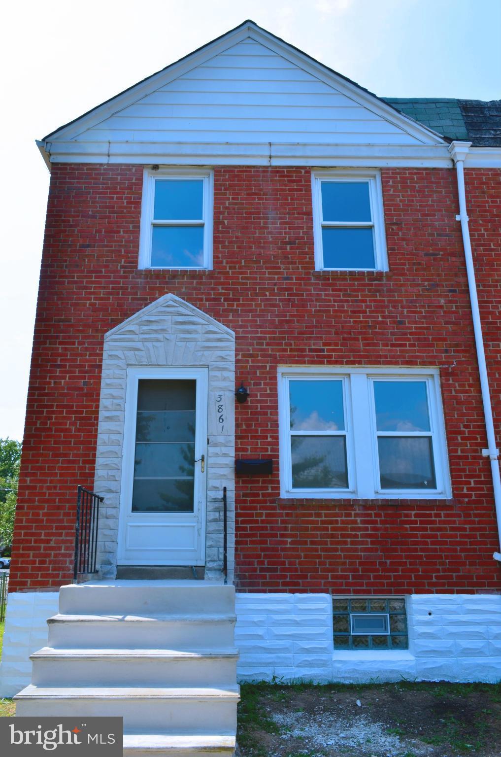 Ready for the holidays, property eligible for many Baltimore City first time home buyer grants, also 3.5% seller assistance. Nicely updated End Unit beauty in Belair-Edison, has 2 bedrooms,1 full bath /1 half bath. New kitchen features stainless steel appliances, back splash & ceramic tile floor. New lights throughout, ceiling fans, finished basement with ceramic tile floor. Central air and heat.