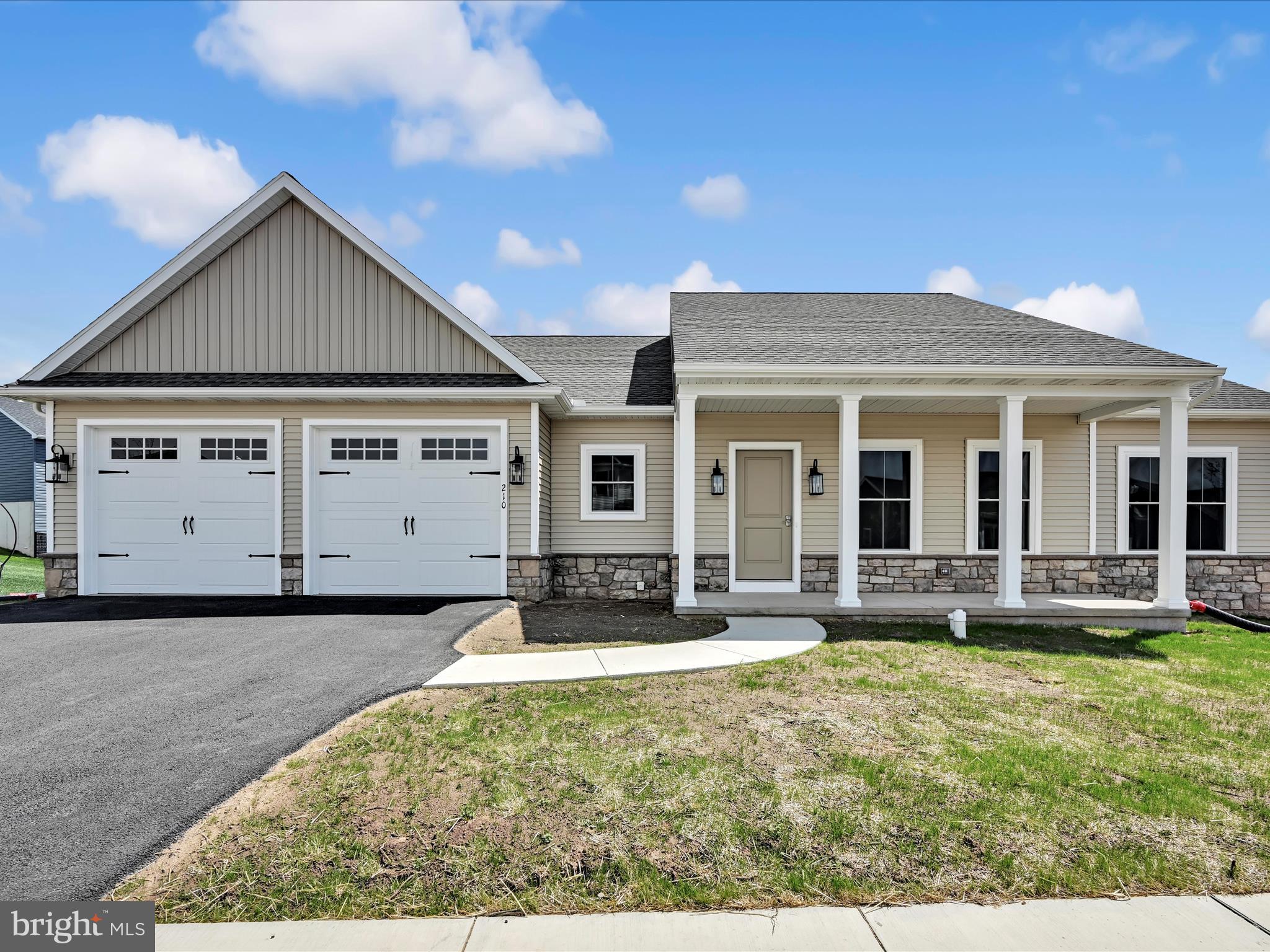Beautiful One Story Home in Stoneybrook Community. This home has been completed and is move-in ready! 9' Ceilings, Vinyl Plank Flooring, Granite kitchen countertops, Tile shower, Roof over patio and quality built by Rohrers Construction. 12 Lots remaining in the current phase if you prefer to do a custom build.