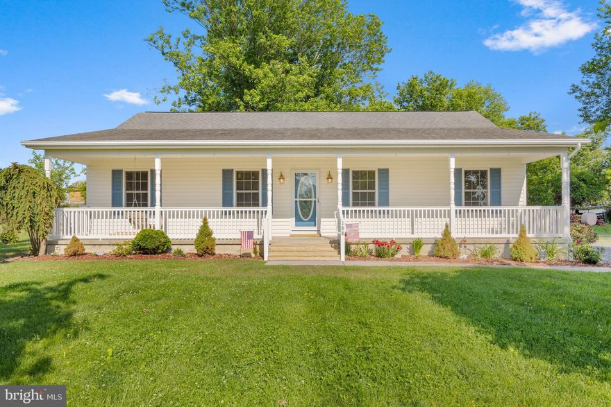 Welcome to this beautiful one-level ranch home in charming Broadway, VA! Ideally located close to the town pool and local amenities, this well-maintained home offers comfortable living inside and out. Enjoy relaxing on the large covered front porch or entertaining on the spacious back patio overlooking the fully fenced backyard—complete with two storage sheds for all your needs.  There's also ample parking available, perfect for your guests!

Step inside to a bright and open floor plan featuring a spacious living/dining room with a cozy gas fireplace, flowing seamlessly into a gorgeous kitchen with ample cabinetry, generous counter space, a tile backsplash, and black appliances. The laundry room is conveniently located just off the kitchen and features a pantry and includes access to the side yard.

The split-bedroom layout offers privacy, with the primary suite tucked away on one side of the home, featuring a walk-in closet and a luxurious en-suite bath with a jetted tub and tiled floors. Two additional guest bedrooms and a full guest bath with tile floors complete the other side of the home. All bedrooms have been updated with brand-new luxury vinyl plank flooring, adding style and durability throughout.

Move-in ready, beautifully landscaped and lovingly maintained—this home is the perfect blend of comfort, functionality, and small-town charm. Don’t miss it!