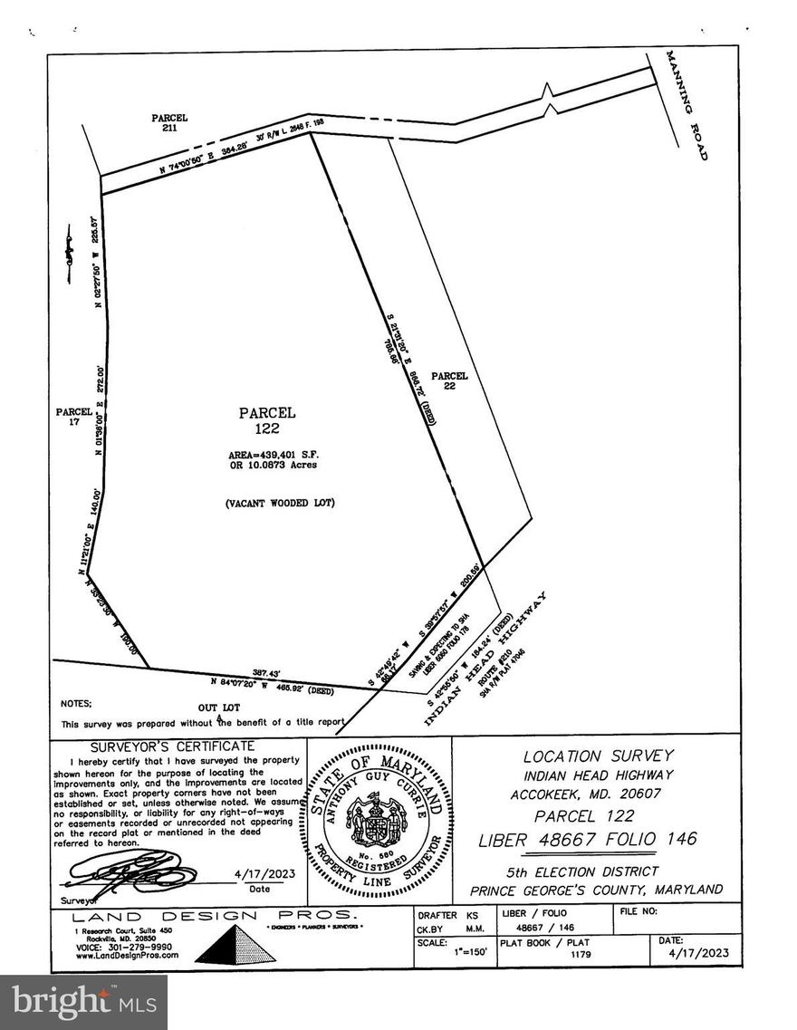 Seller accepting a Cash only purchase with a 7 day or less settlement. Unlock the potential of over 10 acres of prime land in Accokeek—strategically located along highly traveled Indian Head Highway!  Property has a 30 foot right away to the back of the property. This 10.08-acre parcel offers a rare combination of space, visibility, and flexibility, making it ideal for a custom estate, homestead, or future investment opportunity. Zoned RR (Rural Residential), the property allows for residential use while offering the open space and freedom today’s buyers are seeking. Positioned along a major commuter corridor connecting directly to Washington, DC, this property benefits from high traffic exposure and easy accessibility, adding long-term value for both residential and potential future use.