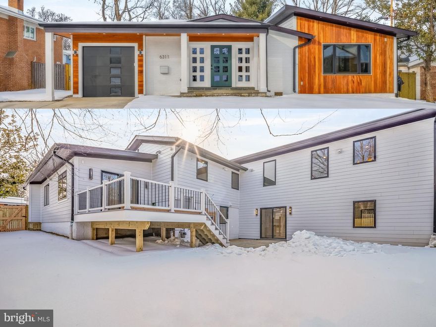 6311 Carnegie Drive offers far more than its street presence suggests. This split-level mid-century modern home has undergone a complete, thoughtful transformation while preserving the architectural character that makes the style so appealing. The result is over 3,600 square feet across three fully finished levels, with a layout that feels open, flexible, and incredibly livable.

Virtually every major system is brand new. Updates include a new roof, HardiePlank siding, gutters, Andersen windows, two new HVAC systems, all new plumbing and water heater, upgraded insulation exceeding industry standards, a new 400-amp electrical service with all new wiring, and abundant recessed lighting on dimmers. Strategically placed outlets include USB chargers, and exterior outlets are installed to accommodate wireless cameras and motion-activated lighting. The home truly lives like new construction, but with a level of finish and attention to detail that is rarely found in new builds.

The upper level features four bedrooms, three full bathrooms, and a dedicated laundry room. The primary suite is a standout, with vaulted ceilings highlighted by wood beam detailing and a spa-inspired bath featuring a soaking tub, separate shower with three body jets, heated floors, and refined finishes throughout.

The main level is designed for both everyday living and entertaining, anchored by an open-concept kitchen, dining area, and family room filled with natural light from four skylights. A newly added den or office sits just off the main living space, complete with a pocket door and direct access to the deck. A functional mudroom connects to the single-car garage, creating an ideal drop zone for daily life. The kitchen is outfitted with top-of-the-line, German-made cabinetry, two islands, and professional appliances, including a 36-inch, six-burner Wolf gas range with pot filler.

The lower level offers exceptional flexibility with two additional bedrooms and a full bath, or the option for an office, bedroom, exercise room, and bath. Two separate recreation rooms and direct walk-out access to a stone patio complete the space.

Outside, the property still offers a generous, fenced backyard—an increasingly rare feature that complements the home’s expanded interior living. The owner is a registered new home builder and will provide the buyer with a one year warranty. This is a rare opportunity to enjoy modern comfort, quality craftsmanship, and mid-century character in a truly move-in-ready home.