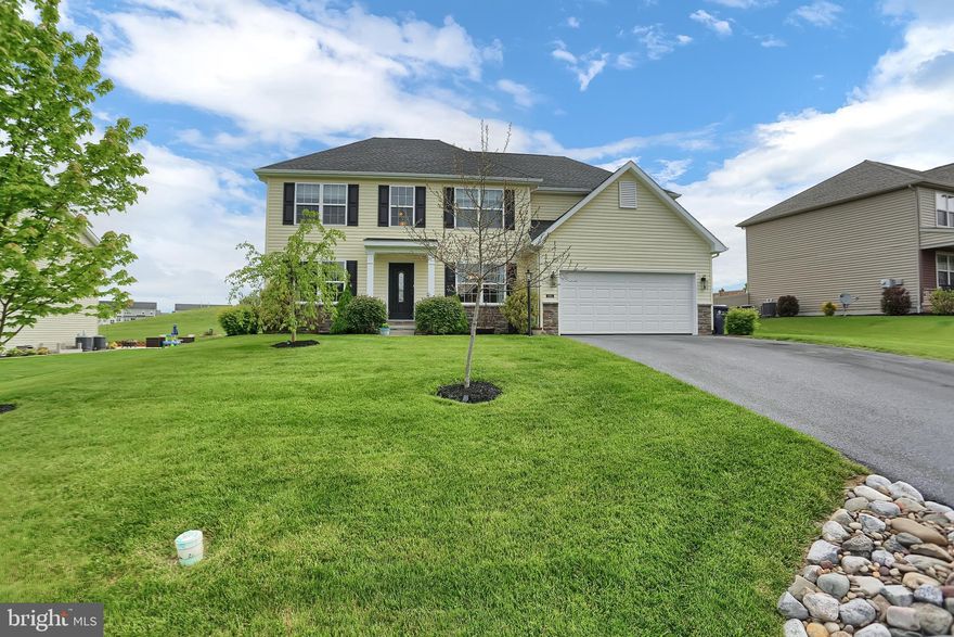 Beautiful, Well Maintained  5 bedroom home in the Rolling Hills Community. Greencastle school district. This property offers a very nice and welcoming floor plan. There are 4 bedrooms upstairs and the 5th is on the main level. Full unfinished  basement. Central A/C, Electric Heat Pump. Large and very spacious master bedroom with a sitting area. Outdoor paver patio for entertaining / BBQ's. Nicely Landscaped with Retaining Wall and underground drainage along the back. Storage Shed included.  Per request I can email you a walk through video of the property. Call for more details.