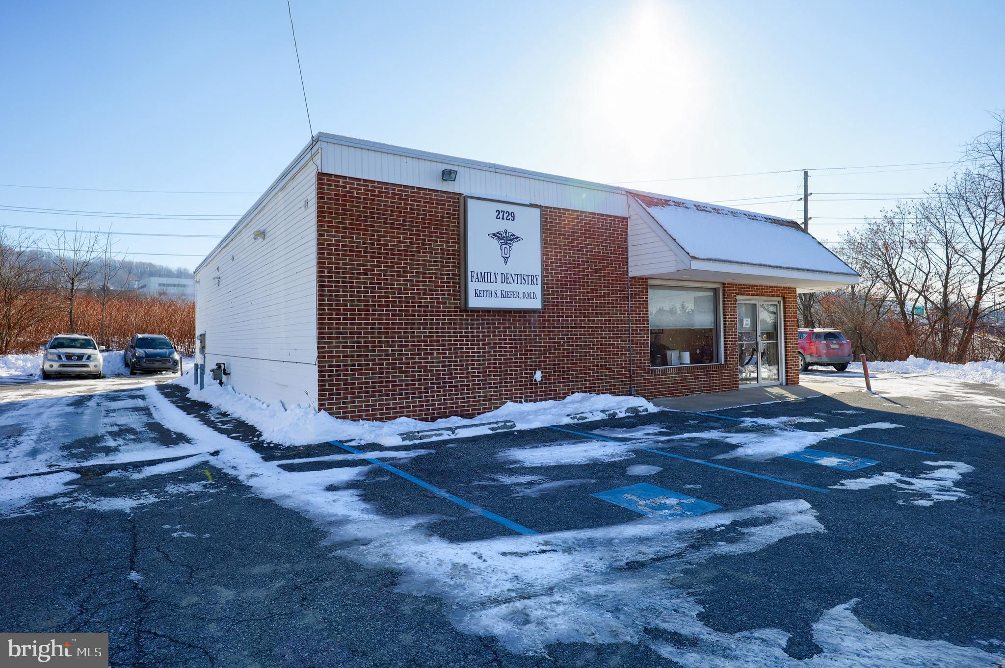 2,000 SF building currently being occupied by a dental practice. This building rests in Muhlenberg township with a private macadam lot. Entering the suite you will find a waiting area for seven to ten patients, check-in window, three offices, kitchenette with seating, three operatory rooms with four dental stations, an x-ray room, and two restrooms. The practice is moving to a larger facility and the property should be available between April and May. All dental equipment will be removed prior to settlement. Showings are Monday Through Thursday between 1:00 & 2:00.