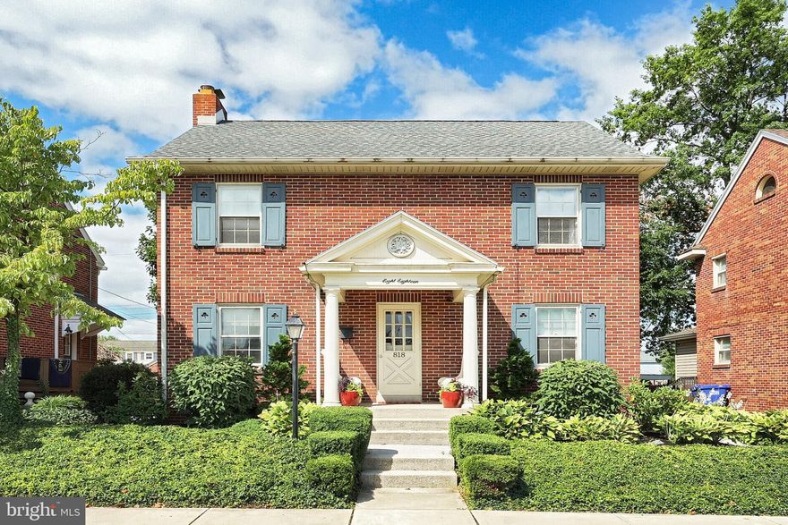 Welcome to this charming  3 Bedroom 1 bath 2 story brick Colonial in Suburban schools. This well maintained home offers original hardwood floors and a classic kitchen.  Large Living room with open staircase and formal dining room on first floor.  3 Bedrooms and Bath on 2nd floor with a small balcony.  The large attic has lots of potential.   The basement has a family room and laundry area.  The AC is two years old.  The shaded backyard is newly fenced and tastefully landscaped.   There's a one car garage and a large carport.