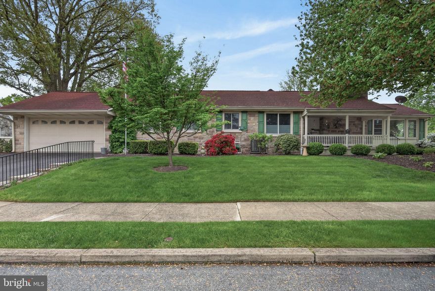 Welcome to this beautifully updated ranch home in the lovely borough of Lititz. Charming and convenient one-floor living features a spacious custom kitchen which flows into the formal dining room, and family room. Vaulted ceilings, abundant natural light (skylights/windows), and an open floor plan works well for both everyday living and entertaining. The spacious primary ensuite boasts a cozy fireplace with laundry close by. Two additional bedrooms are thoughtfully positioned on the opposite side offering privacy, along with two more full baths. 
2 car attached/heated garage provides access into storage area/breezeway, and to the outside patio--a shed offers convenient outdoor storage.  BONUS: a tile floored front porch, with fireplace; perfect for cozy evenings.  
Additional highlights: all appliances stay (minus freezer), newer roof with one-time transferable warranty, new water softener, nicely landscaped lawn with lighting, invisible fence, and so much MORE! Very good/excellent condition!