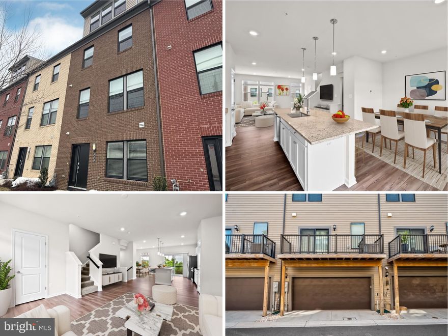 Welcome to 609 S Haven Street, a stunning 4-level, 3-bedroom, 3-full, 1-half bath, 2-car garage, nearly new townhome built by Lennar Homes in the Refinery Row community of Brewers Hill. $30K incentive to buy with little money out of pocket, 100% financing (no MIP) & no HOA dues for 1st 12 months when you use the preferred lender and title.  Inside, enjoy wide-plank flooring, open-concept living, designer LED lighting, and a private rear deck. The modern chef's kitchen boasts shaker cabinets, granite countertops, an oversized island, and stainless steel appliances. Spacious bedrooms feature large walk-in closets, while the primary bath includes a double vanity, granite counters, and tile flooring. The fourth level includes an office, bedroom, full bath, and upper deck. Just 5 minutes from I-95 and I-895, this prime location offers walking access to Starbucks, Volo Sport Courts, shops, restaurants, parks, and Johns Hopkins. Enjoy peace of mind with approximately five years remaining on the builder's structural warranty. Contact the listing agent for more information. Additionally, qualifies for the Johns Hopkins Live Near Your Work 5k grant! Other grants & incentives may be available! virtual staging.