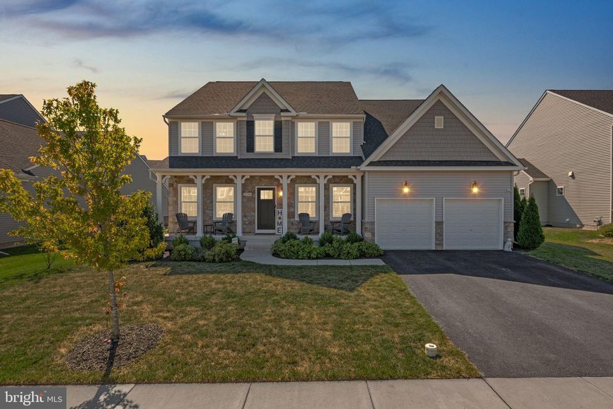 WOW- this is the one you have been waiting for- a stunning, nearly new custom built Keystone home in the highly sought after Kellerton community! Beautiful stone front porch! Spacious and open floor plan on the main level with beautiful LVP throughout and tons of natural light! Welcoming foyer leads to a home office with recessed lighting as well as the lovely light filled dining room! Gourmet kitchen boasts a gas cooktop, custom backsplash, granite countertops, recessed lighting, stainless appliances, double wall oven,  large walk in pantry, potential coffee bar and a beautiful oversized island leading to the amazing breakfast room overlooking the custom stone patio! Large living room off the kitchen with shiplap accent wall and ceiling fan! The primary bedroom and bathroom will definitely take your breath away! Amazing upgraded shower with dual shower heads, seating area and separate soaking tub! All four bedrooms upstairs have ceiling fans & WALK IN CLOSETS! Convenient laundry room on bedroom level! The lower level is an entertainers dream with an open floorplan, full bath and tons of extra storage spaces! Gorgeous stone patio out back to sit and relax after a long day! Fully fenced rear yard! Two car garage has an extra space in the rear that allows for lots of extra storage!  Neighborhood amenities include a community pool, basketball court, dog park and three tot lots! Great location just minutes to downtown Frederick!