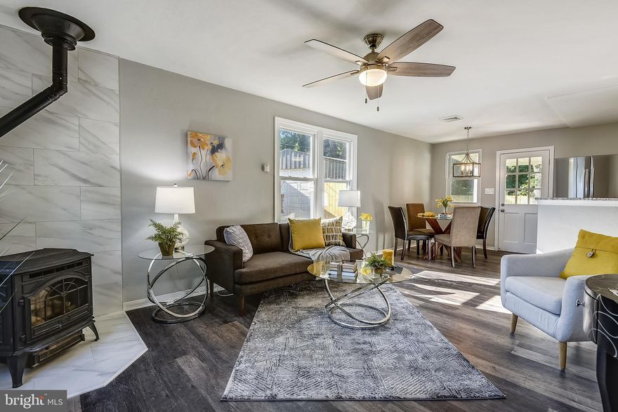 Welcome home to this beautifully remodeled rambler set on a culdesac street with completely fenced rear yard backing  to the woods for your privacy.   When you first walk in to this home you will notice openness between the living, dining, and kitchen areas as well as the abundant natural light. The stylish floors and neutral tile selections will compliment any home decor. The remodeled kitchen includes new stainless steel appliances, new granite countertops and attractive tile back splash.  You'll enjoy taking a shower in the completely remodeled bathroom.  The brand new Carrier heat pump system will keep you cool on these hot summer days.  Come winter time, the wood pellet stove will keep you warm and toasty. 
 The flat rear yard is a private oasis surrounded by brand new wood privacy fence and very useful storage shed. Roof recently replaced approximately 5 years ago.  Don't hesitate, make this home yours today.