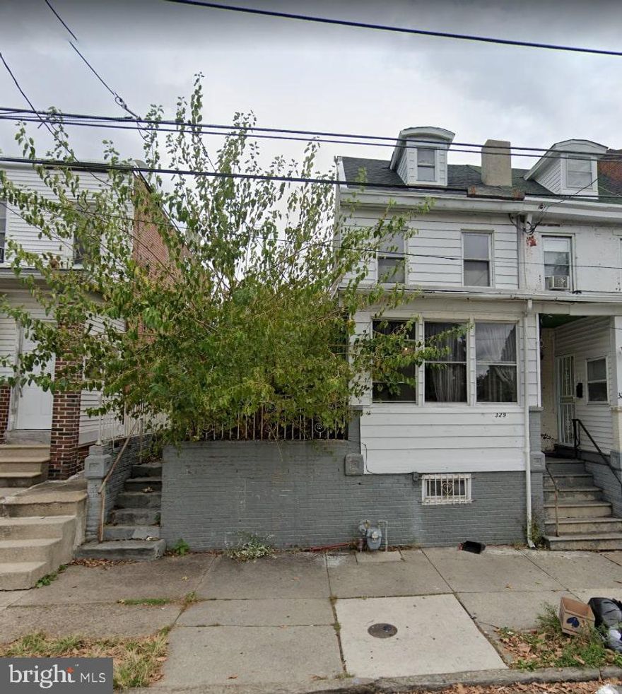 This 1,572 square foot townhouse sits on a 1,437 square foot lot and features 4 bedrooms and 2 bathrooms. Near Veterans Memorial Park As is sale, must assume remainder of tenant lease if applicable. Part of Property Package, blanket purchase of multiple properties possible.  As is sale, Owner will not make any repairs. Buyer is responsible for any township conditional use and occupancy. For any owner occupied buyer a 90-day period of time to ask the tenant to vacate will be necessary.