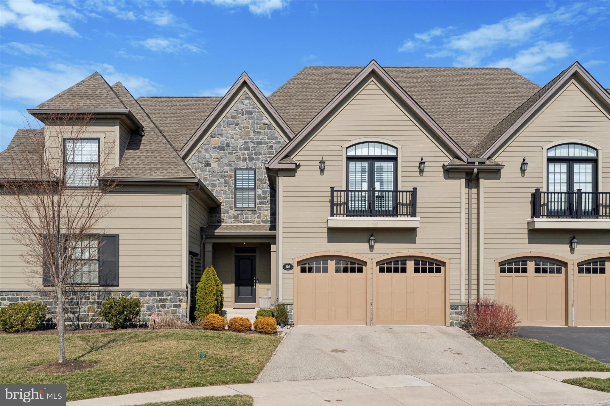 Welcome to 104 Linden Ct in the Reserve at Creekside – the area’s premier luxury carriage home community. This rarely available Gowan model with Sunroom offers 3 bedrooms, 3 full and 1 half bath and over 4,000 square feet of living space on three levels. The main floor features an open and spacious layout – perfect for entertaining and family gatherings. A gracious Foyer with custom storage unit and conveniently located Powder Room open to a large Living Room, highlighted by crown molding and a gas fireplace and separate Dining Room with tray ceiling, crown molding, and chair rail. The gourmet Kitchen is a chef’s delight with center island, quartz countertops, and stainless steel appliances. A Sunroom addition with skylights and French Doors leads to a large Deck with stairs to the backyard. Upstairs, the luxurious Primary Suite offers two walk-in Closets and a spa-like Primary Bathroom with double vanity, oversized stall shower, whirlpool tub, and a separate water closet. Two additional spacious Bedrooms, Hall Bathroom, and Laundry Room complete the second floor. The fully finished Basement offers infinite possibilities for additional living space, workout and play areas, featuring wide plank flooring, custom cabinetry, a full Bathroom, and ample storage space. Additional highlights of the home include hardwood floors throughout the main level, upgraded carpeting, recessed lighting throughout and an oversized two-car attached Garage. The Reserve at Creekside offers the ideal lifestyle – maintenance-free living with luxury amenities. A 4,500 sq. ft. clubhouse includes a large gathering space, kitchen, fitness center, and an outdoor pool with flagstone patio. Ideally located in Whitemarsh Township, within minutes of Ft. Washington and Wissahickon Parks, the shops of Flourtown and Chestnut Hill, and easy access to Routes 309, 476, and the PA Turnpike. Schedule your tour today!